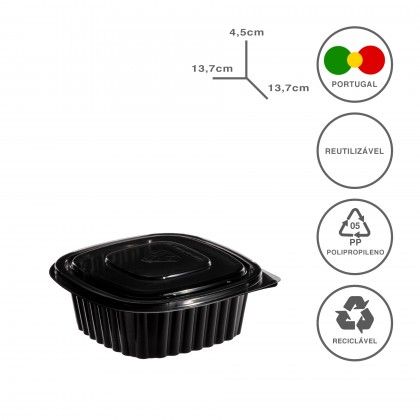 Caixa Take Away 425ml 13.7X13.7X4.5cm Pack 100