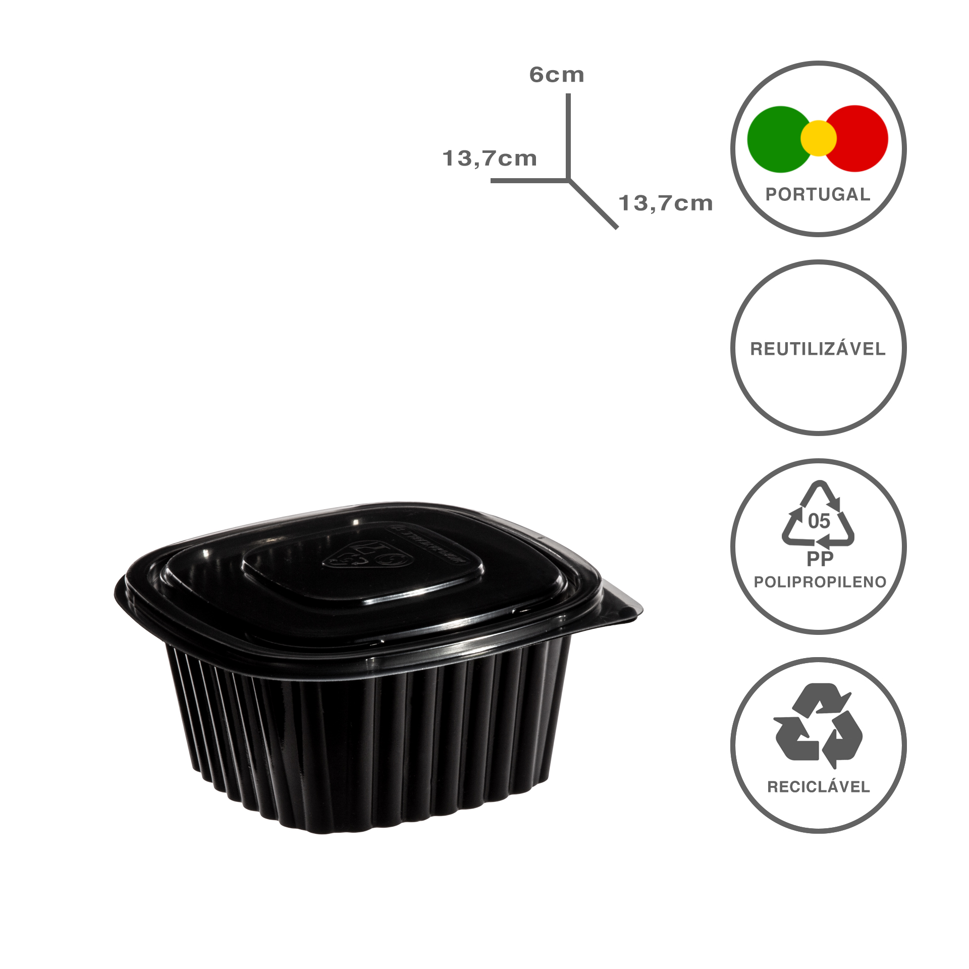 Caixa Take Away 560ml 13.7X13.7X6cm Pack 100