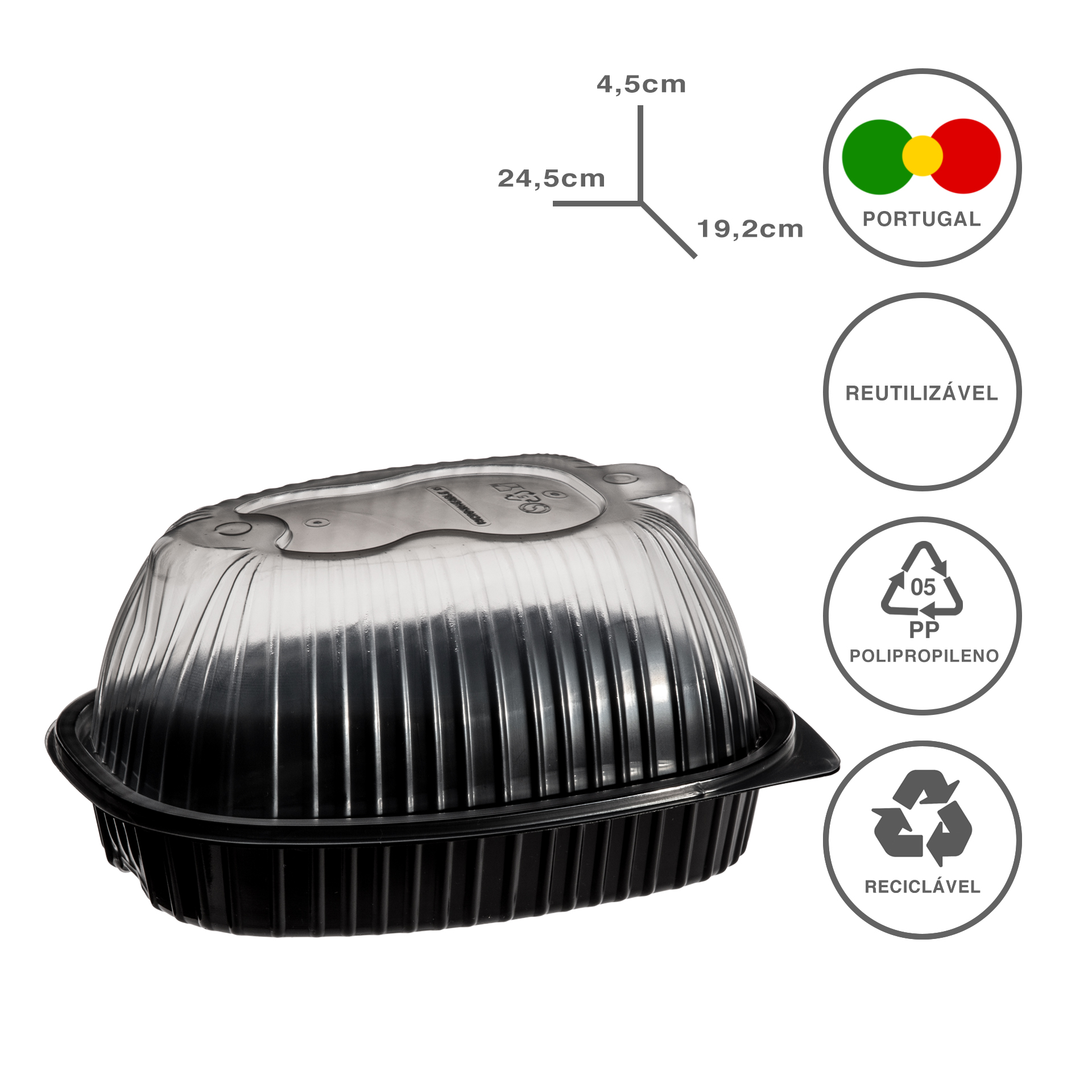 Caixa Take Away Frango 24.5X19.2X4.5cm Pack 100