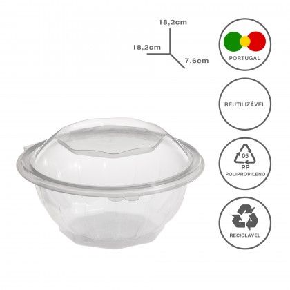 Saladeira Take Away 1l 18.2X18.2X7.6cm Pack 51