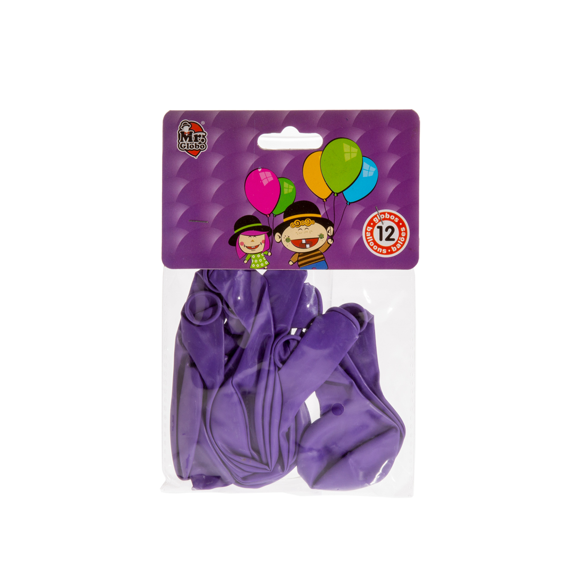 Balões Mr.Globo Roxo Pack 12