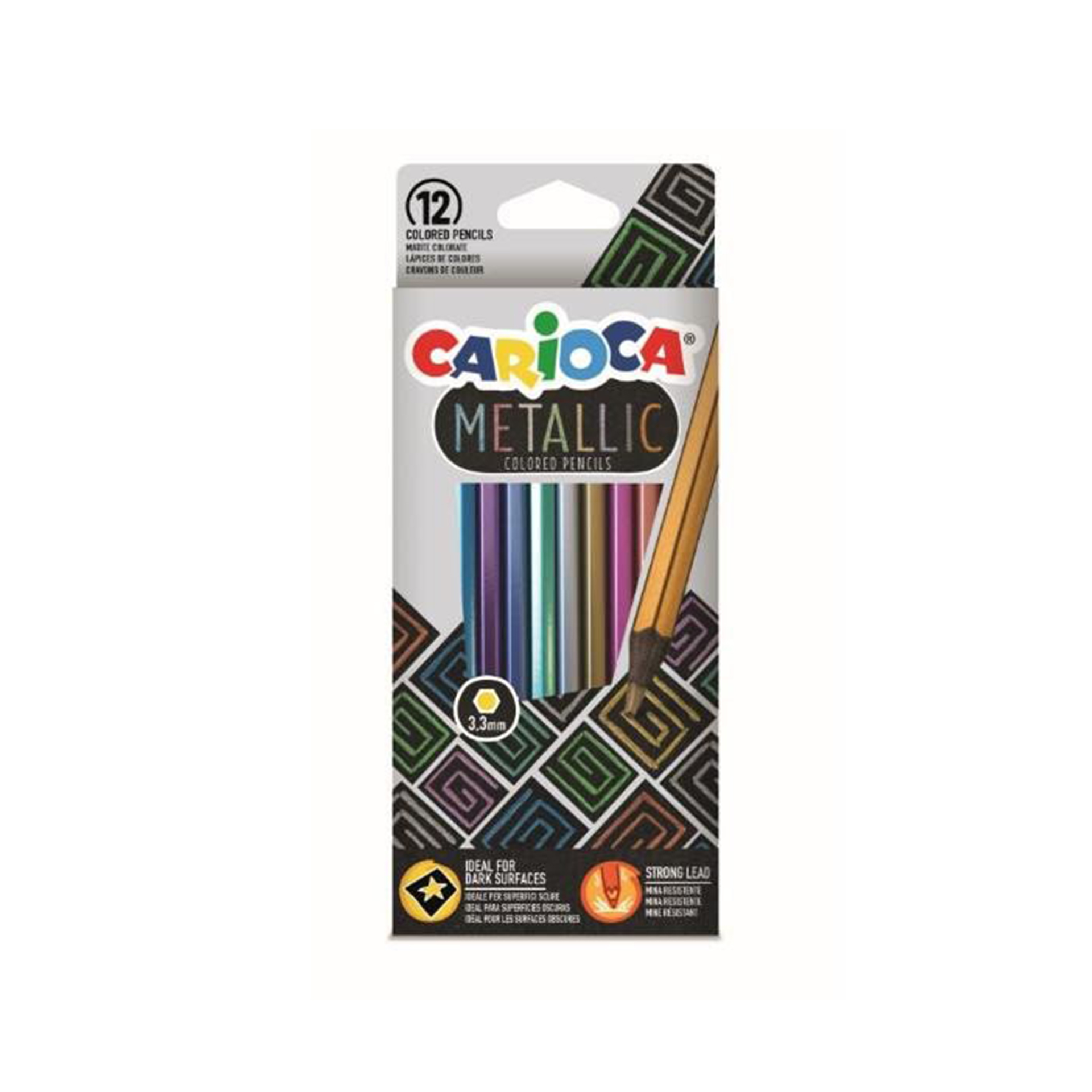 Lápis Cor Metallic Carioca 12 Cores