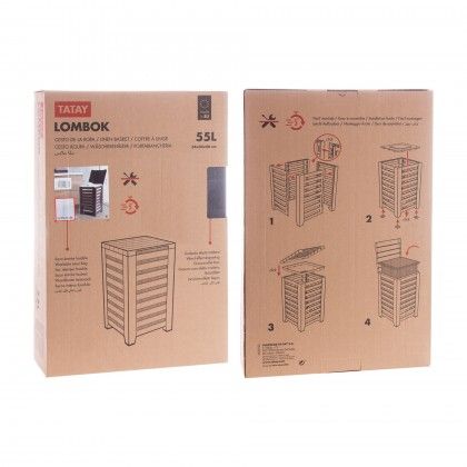 Cesto de Roupa Lombok Castanho 34X34X58CM Cesto de Roupa Lombok Castanho 34X34X58CM