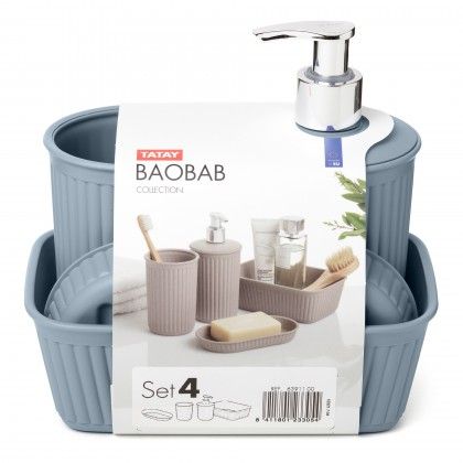 Conjunto Lavatrio 4 Peas Baobab Blue Mist 17X11.3X16.5CM