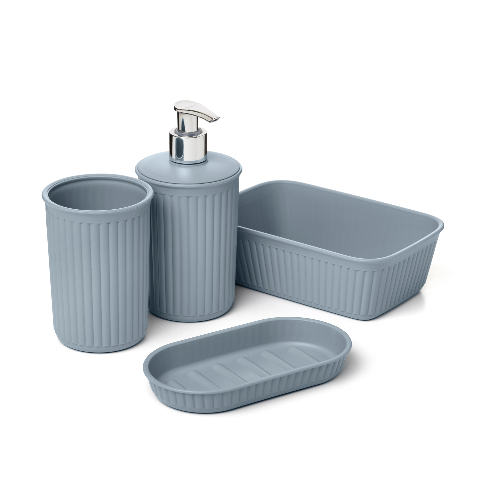 Conjunto Lavatório 4 Peças Baobab Blue Mist 17X11.3X16.5CM