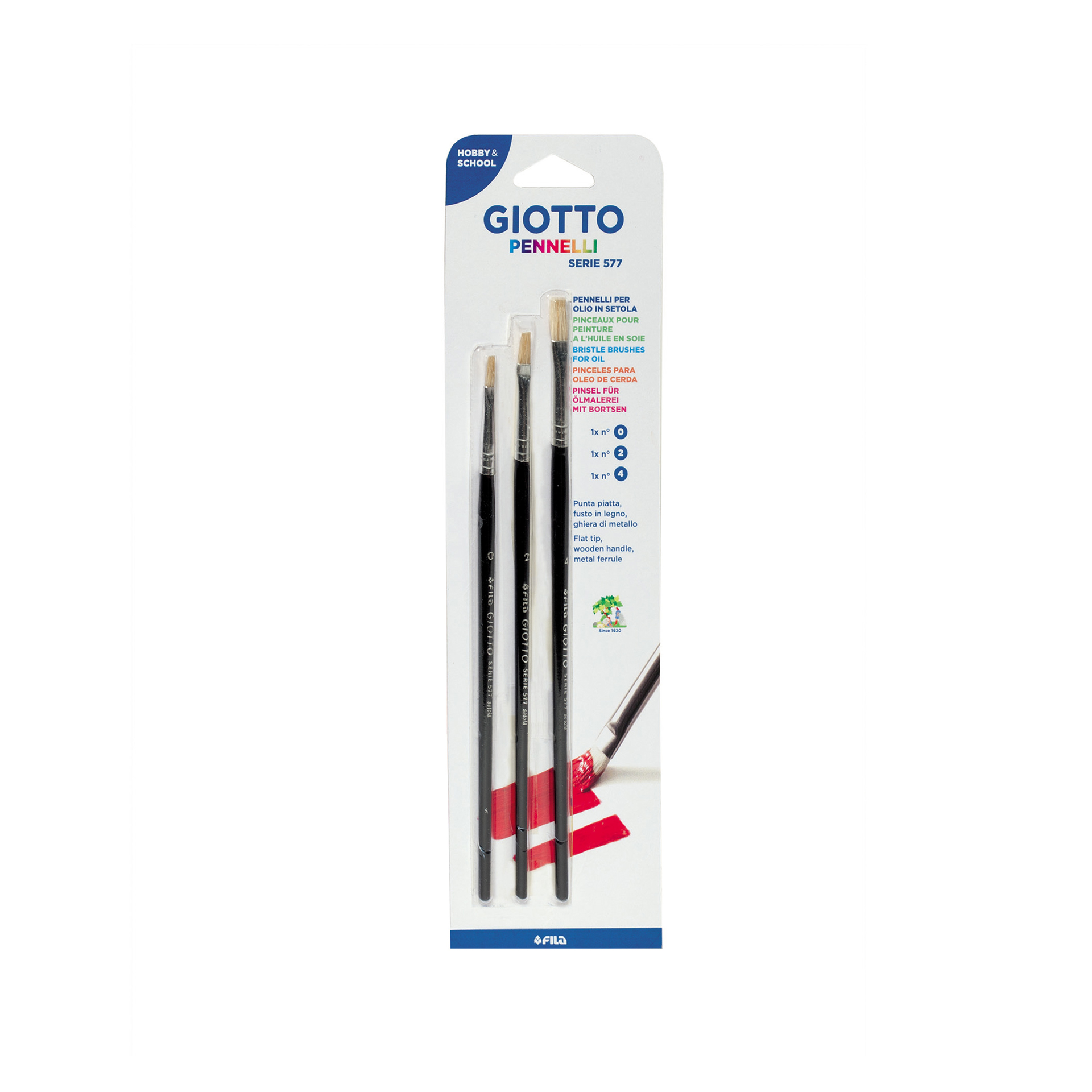Pincel Giotto Óleo N.0/2/4 Pack 3