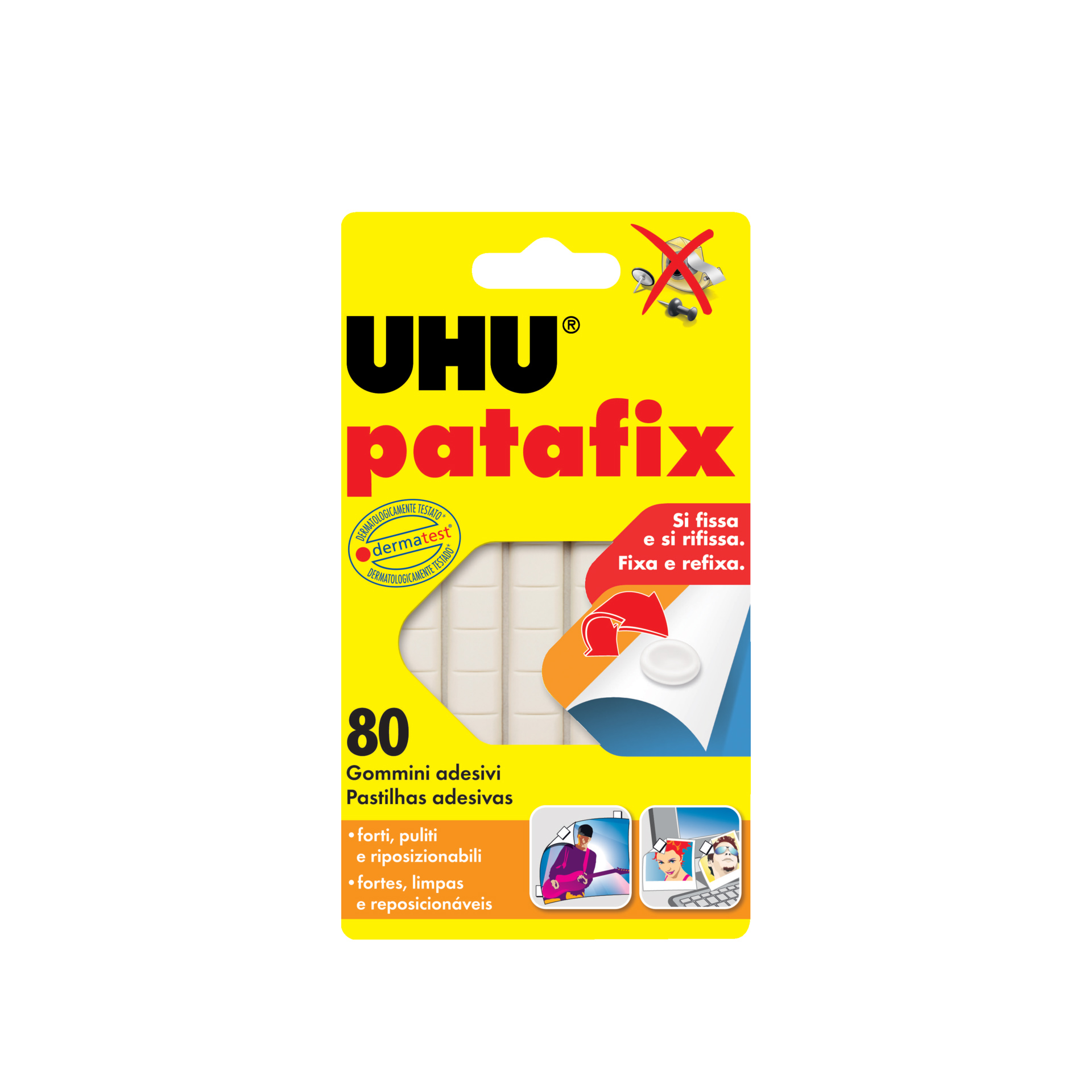 Pastilhas Uhu Patafix Branco 80 Unidades