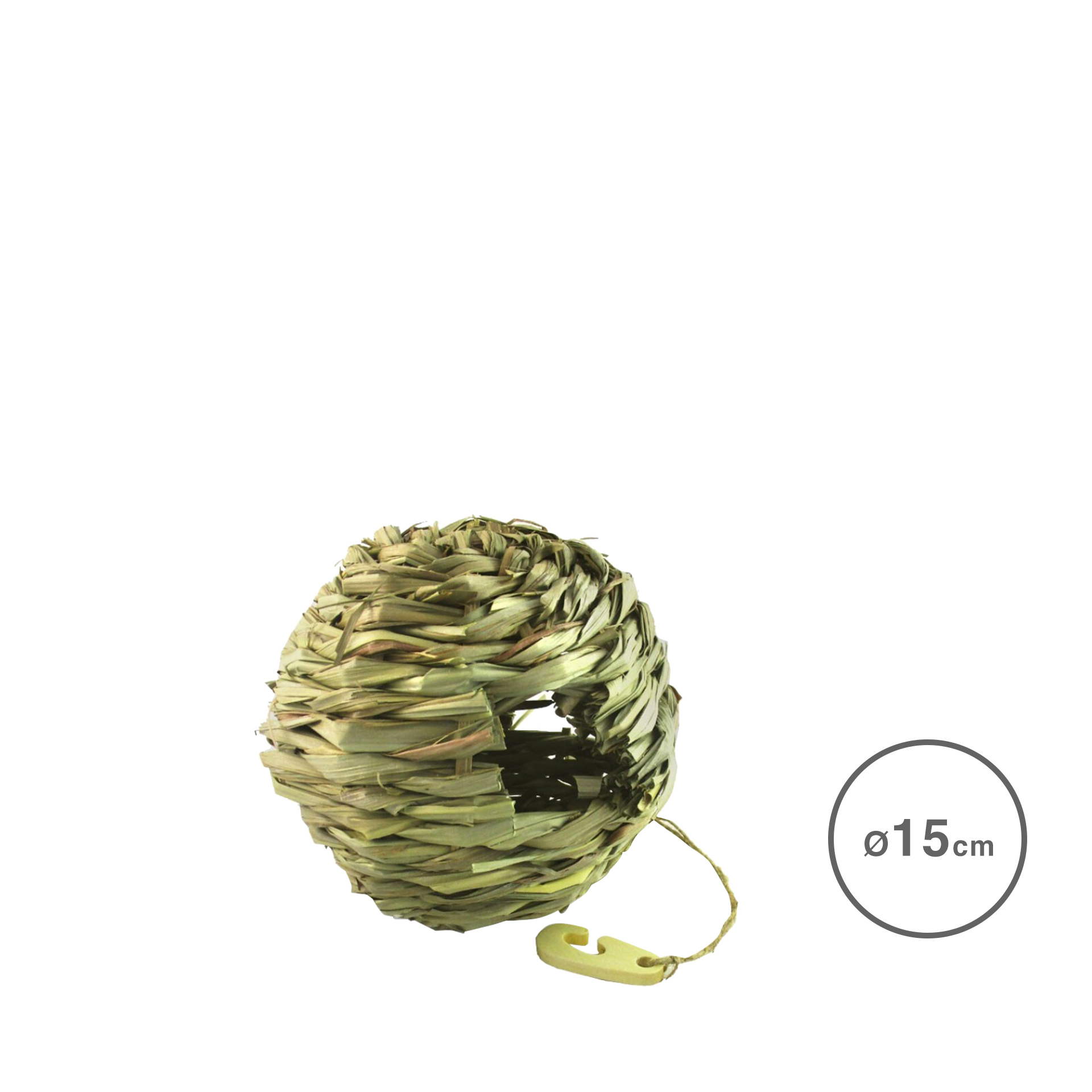 Ninho Para Pássaros Madeira Verde 15cm