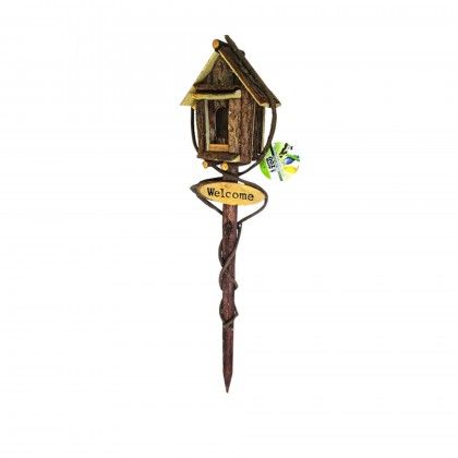 Ninho Para Pssaros Madeira Castanho 20X10X98cm