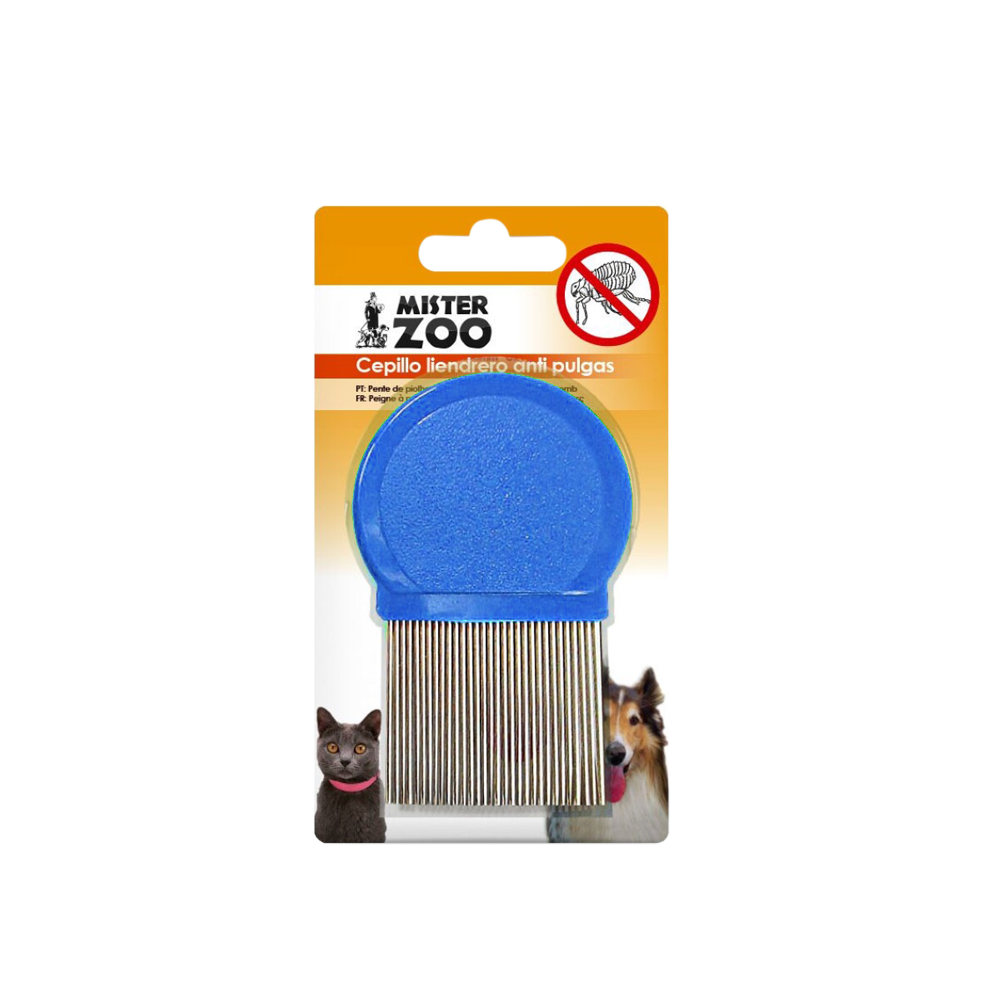 Escova Pet Parasitas Plástico Multicor 9cm