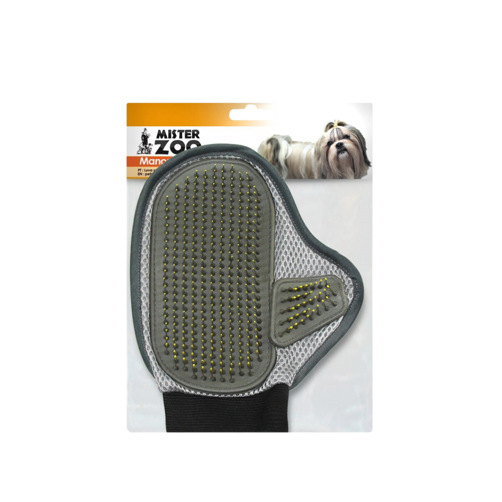 Escova Pet Mão Plástico Cinzento 30cm