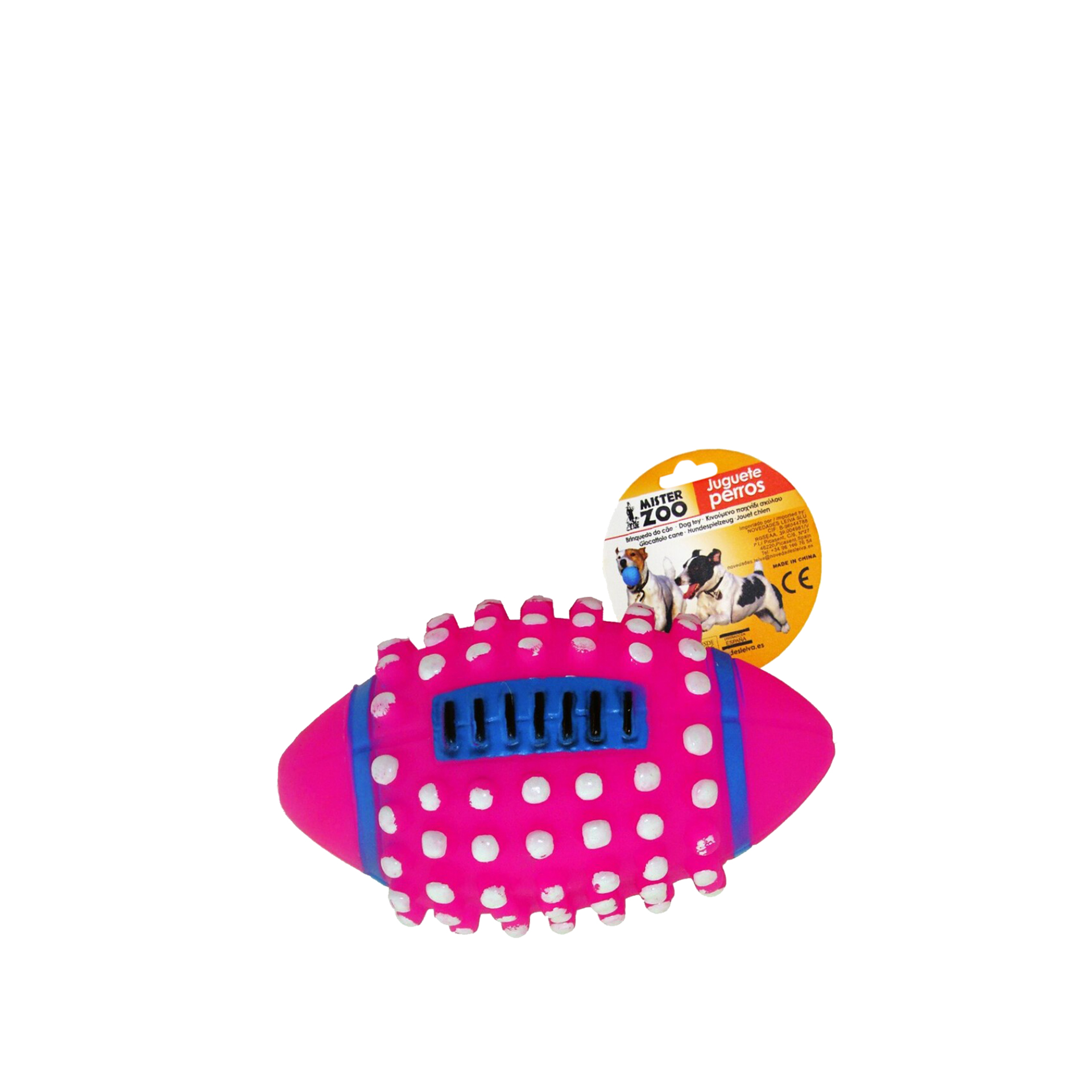 Brinquedo Para Cão Bola Rugby Plástico Multicor 13cm