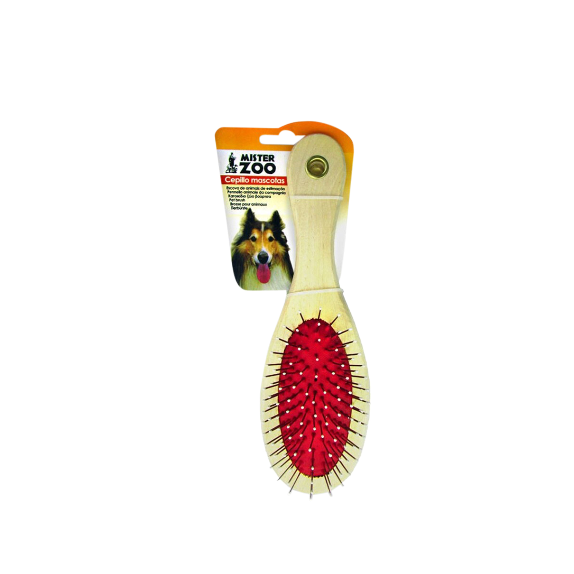 Escova Pet Dupla Face Plástico Multicor 19cm