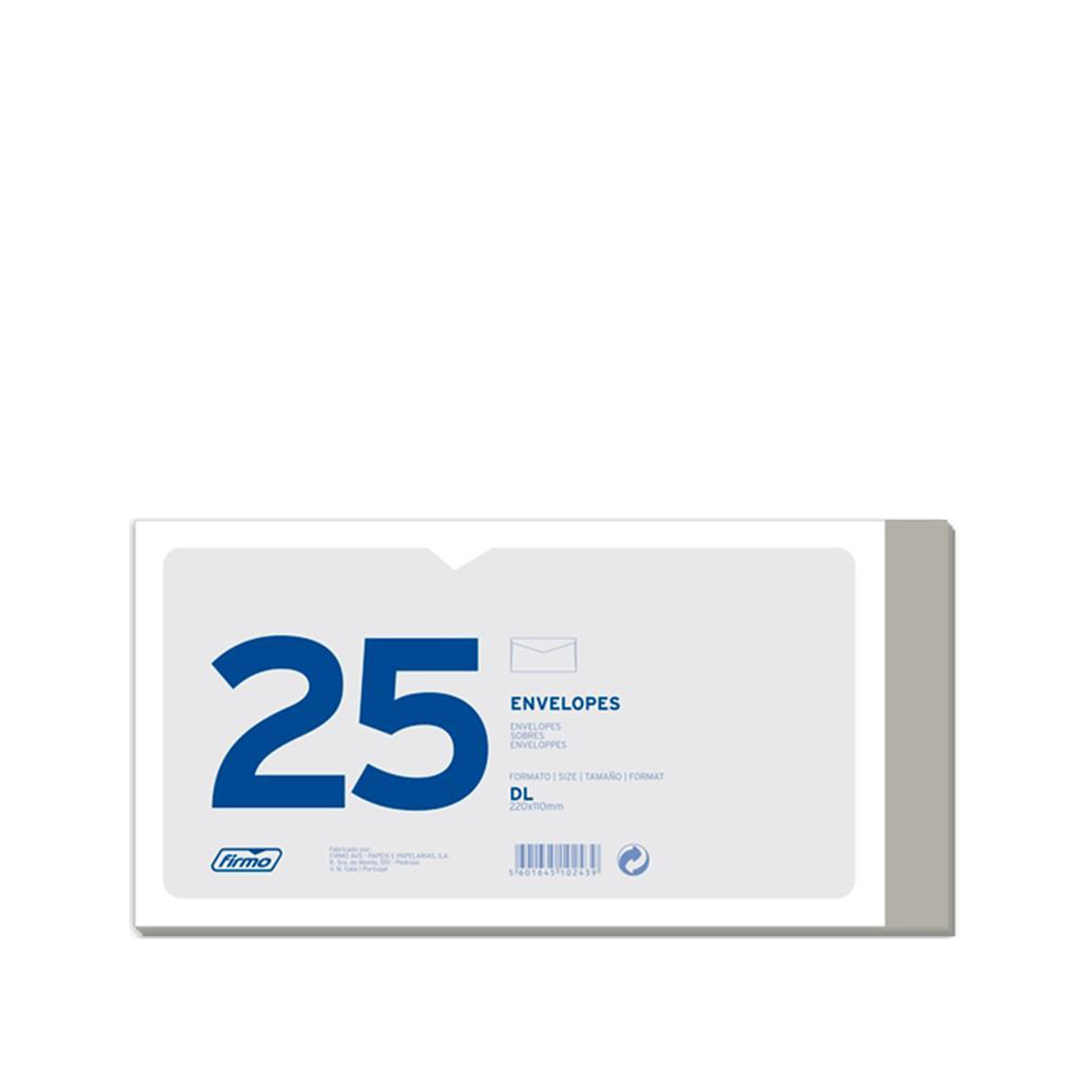 Envelope Dl Prata 220X110mm Pack 25