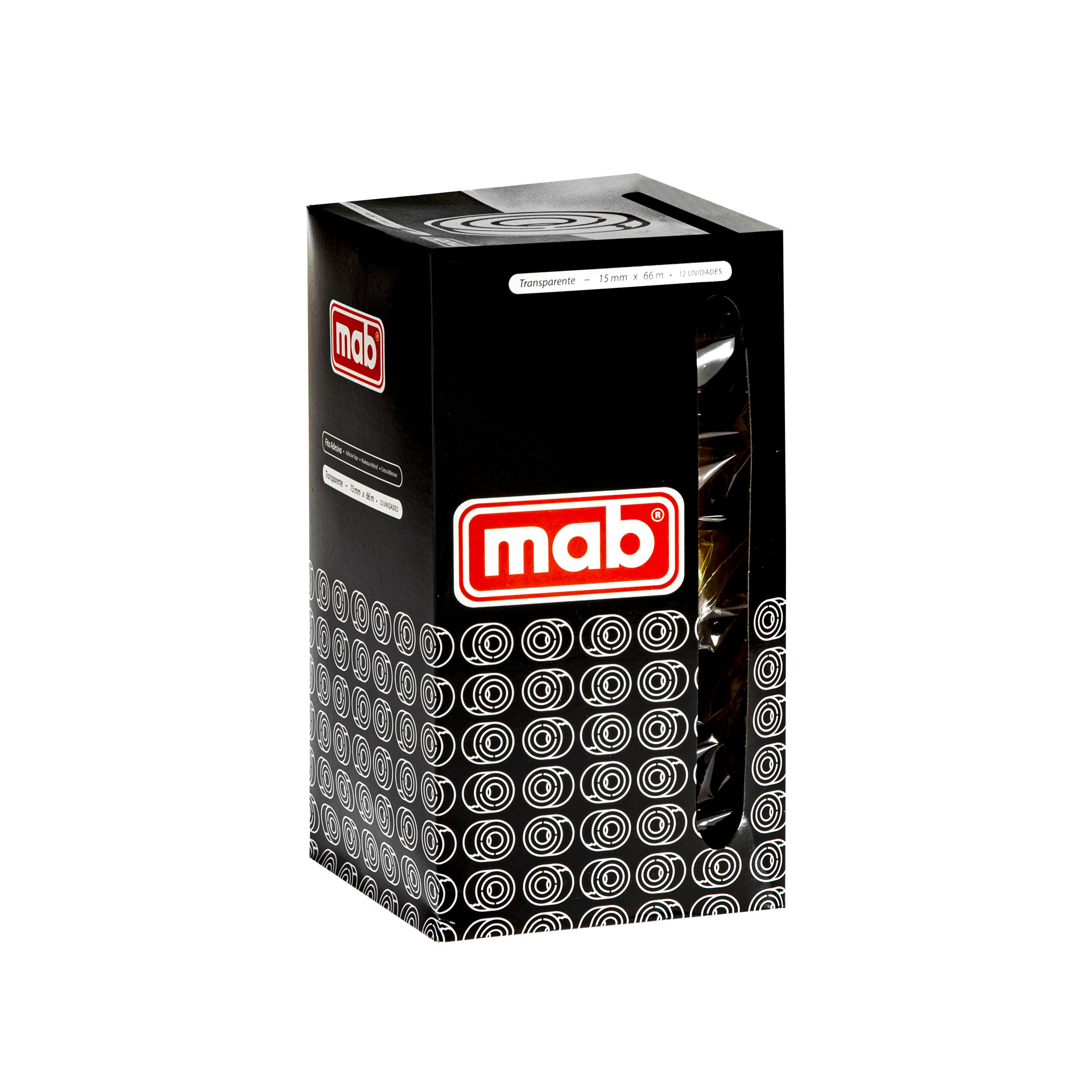 Rolo Fita Cola Mab Transparente 15mmx66M