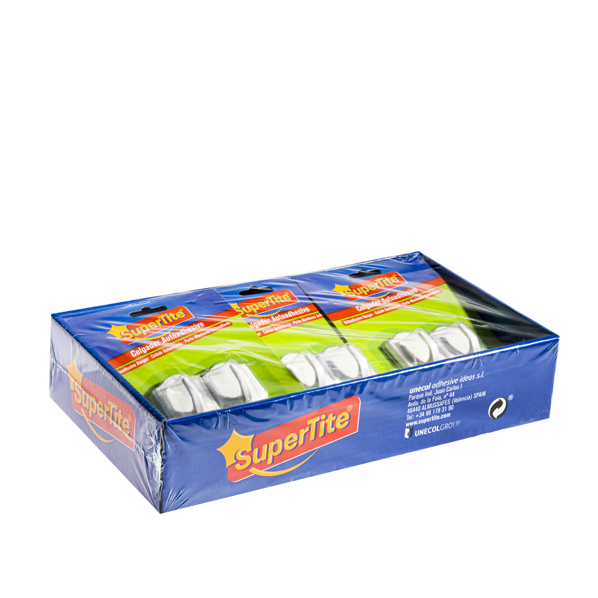 Cabide Adesivo Supertite Branco Pack 2