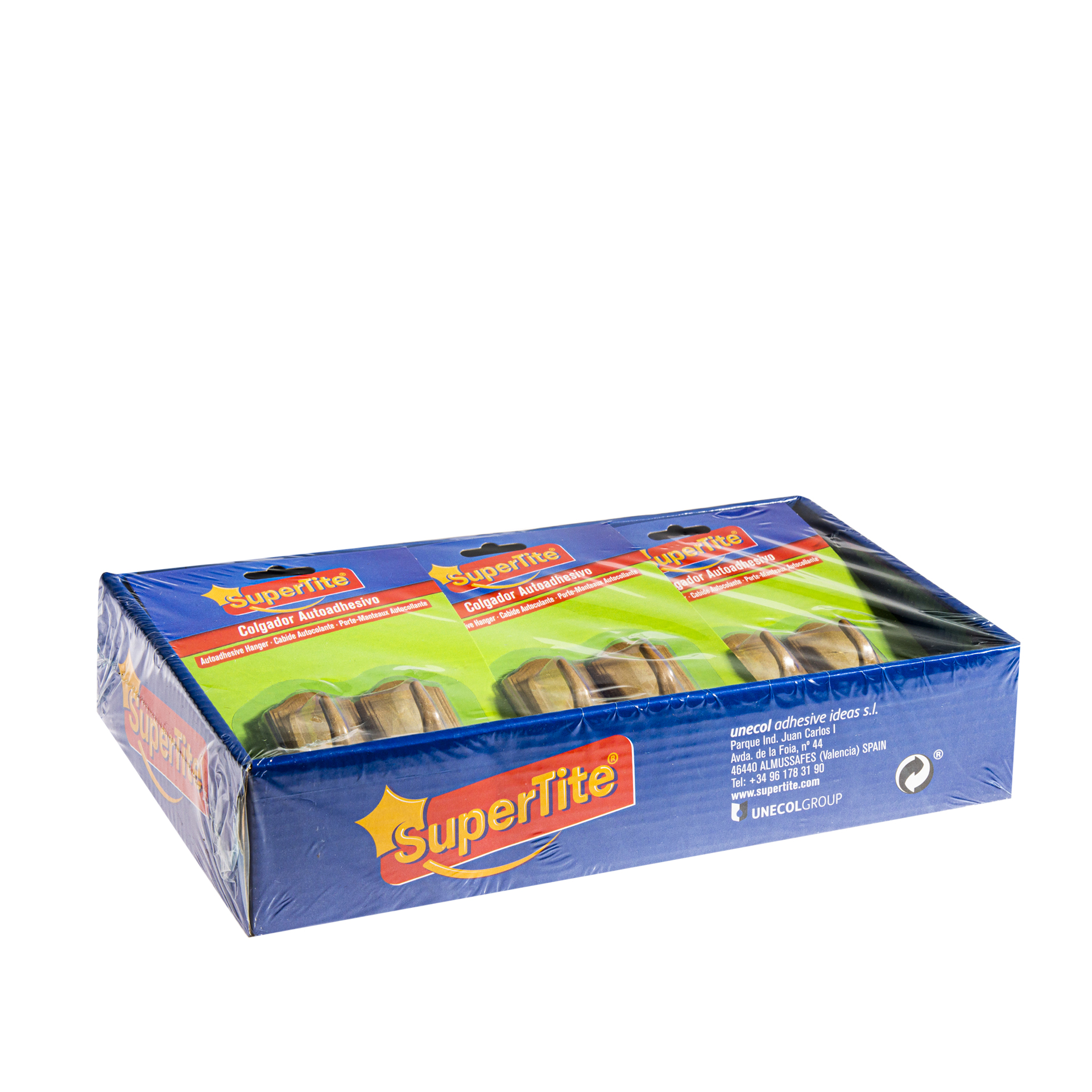Cabide Adesivo Supertite Castanho Pack 2