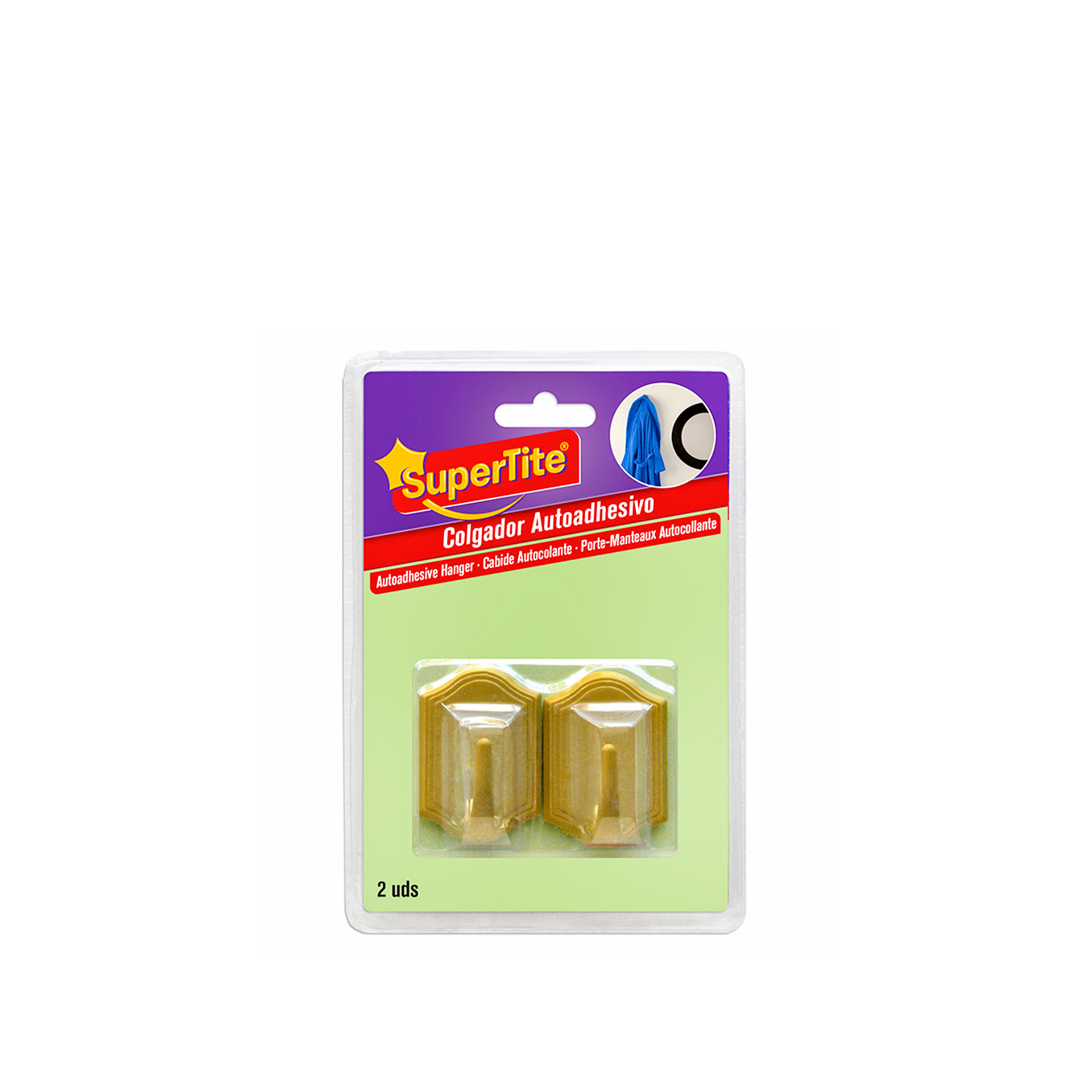 Cabide Adesivo Supertite Castanho Pack 2