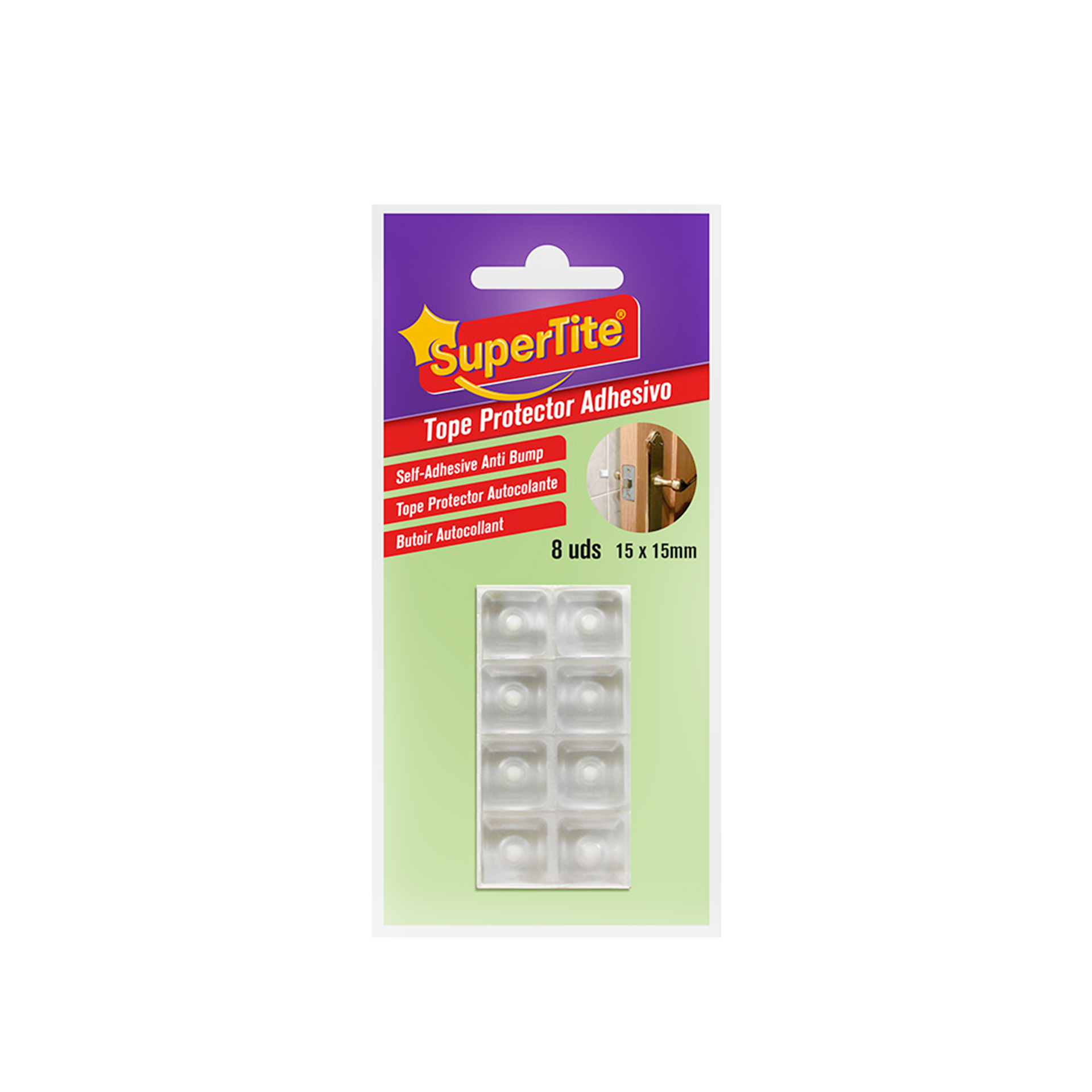 Protector Adesivo Supertite Transparente 15mm 8 Unidades