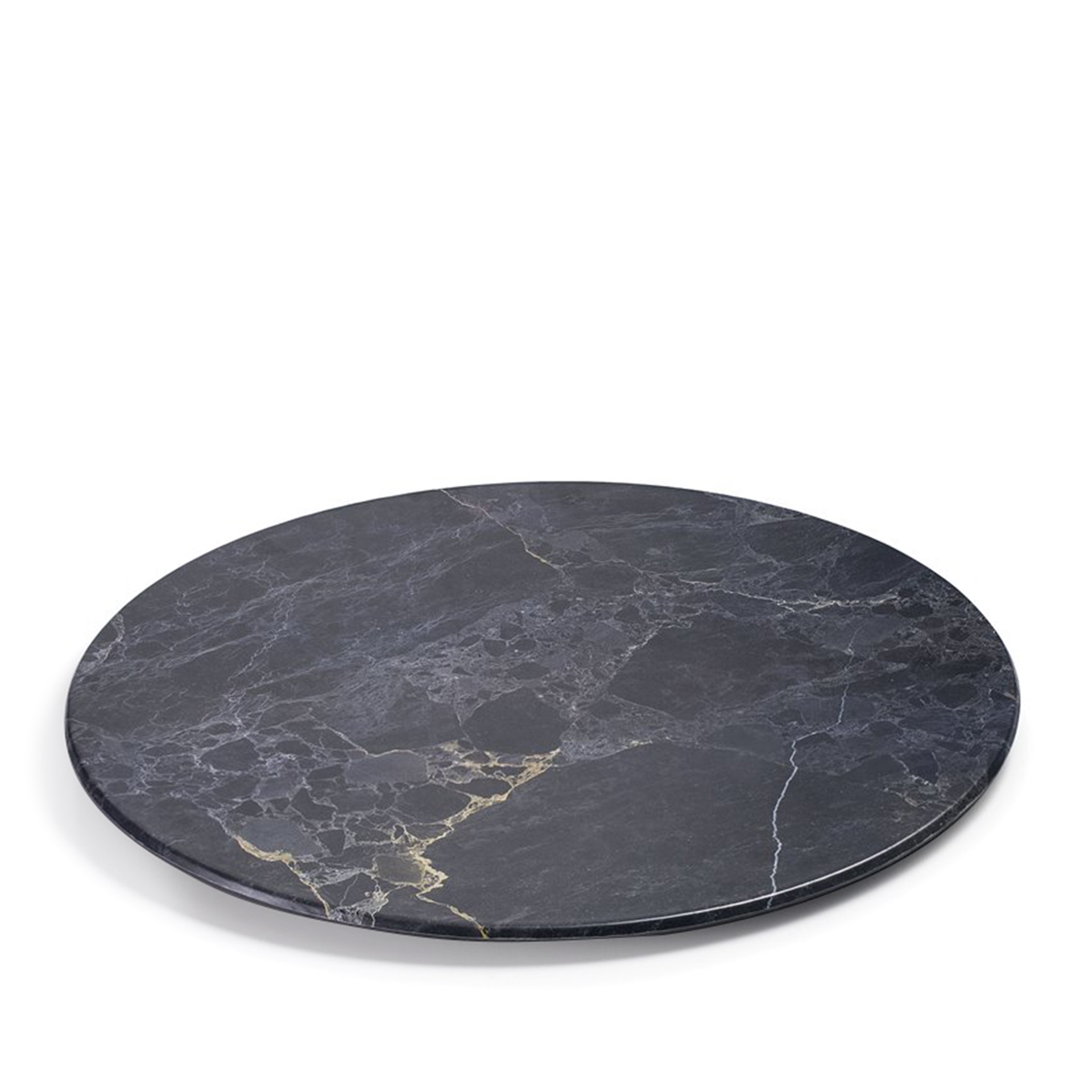 Prato Melamina Stone Redondo Preto 44cm