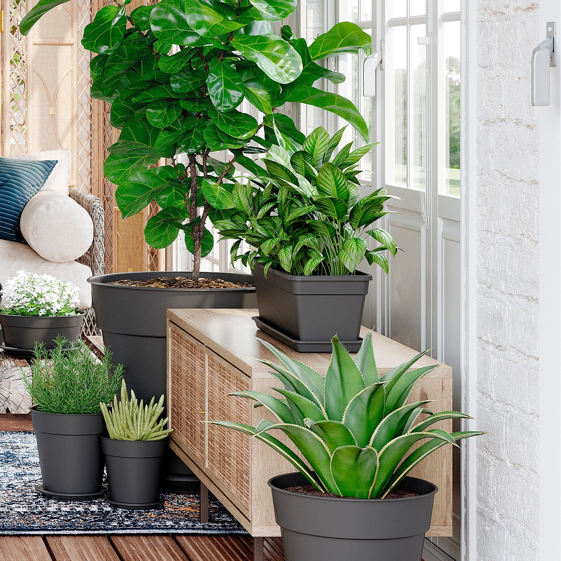 Floreira Madagascar 39.1X17X14.1cm 6L 6L Antracite