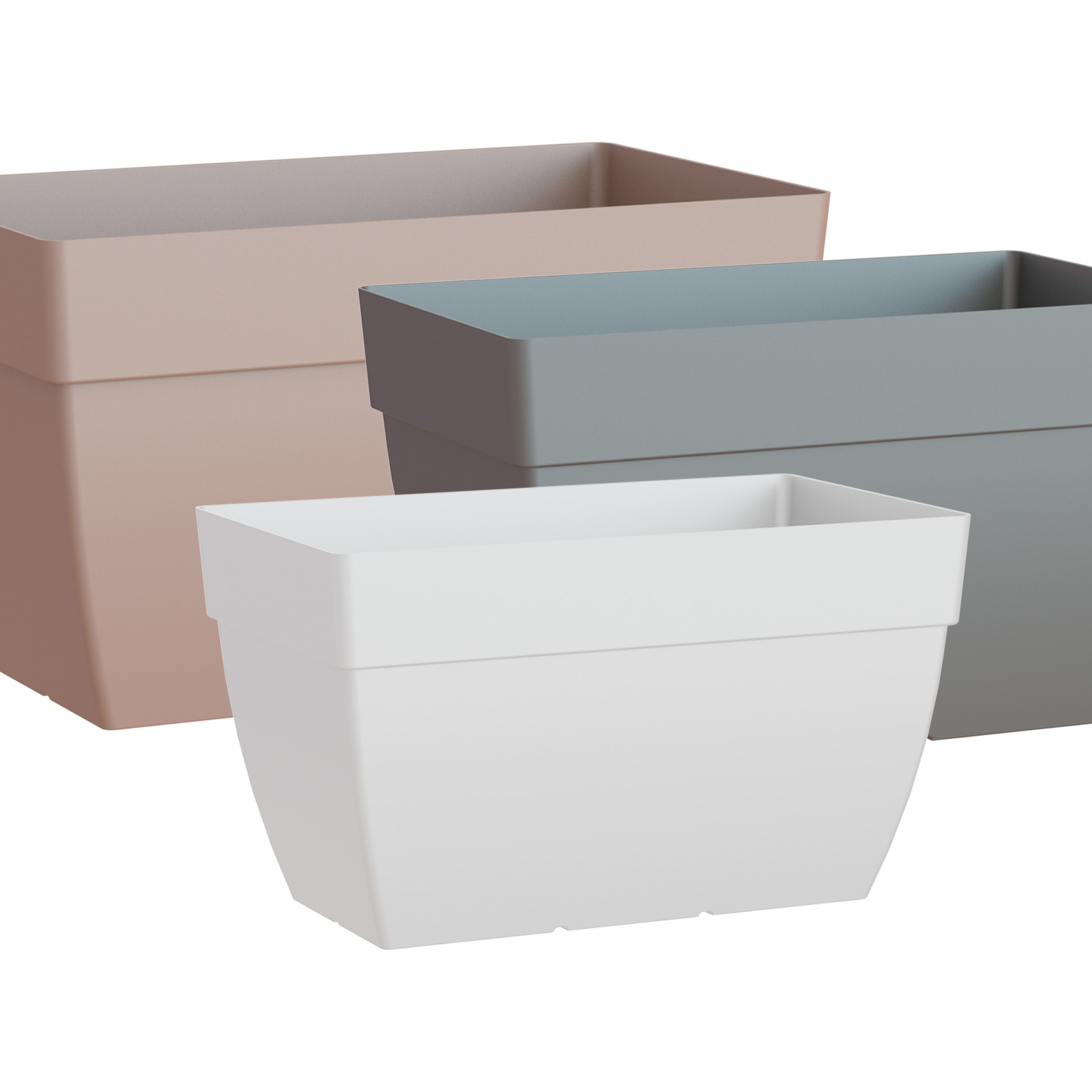 Floreira Capri Xl 80X40X40cm 100L Tortora Mate