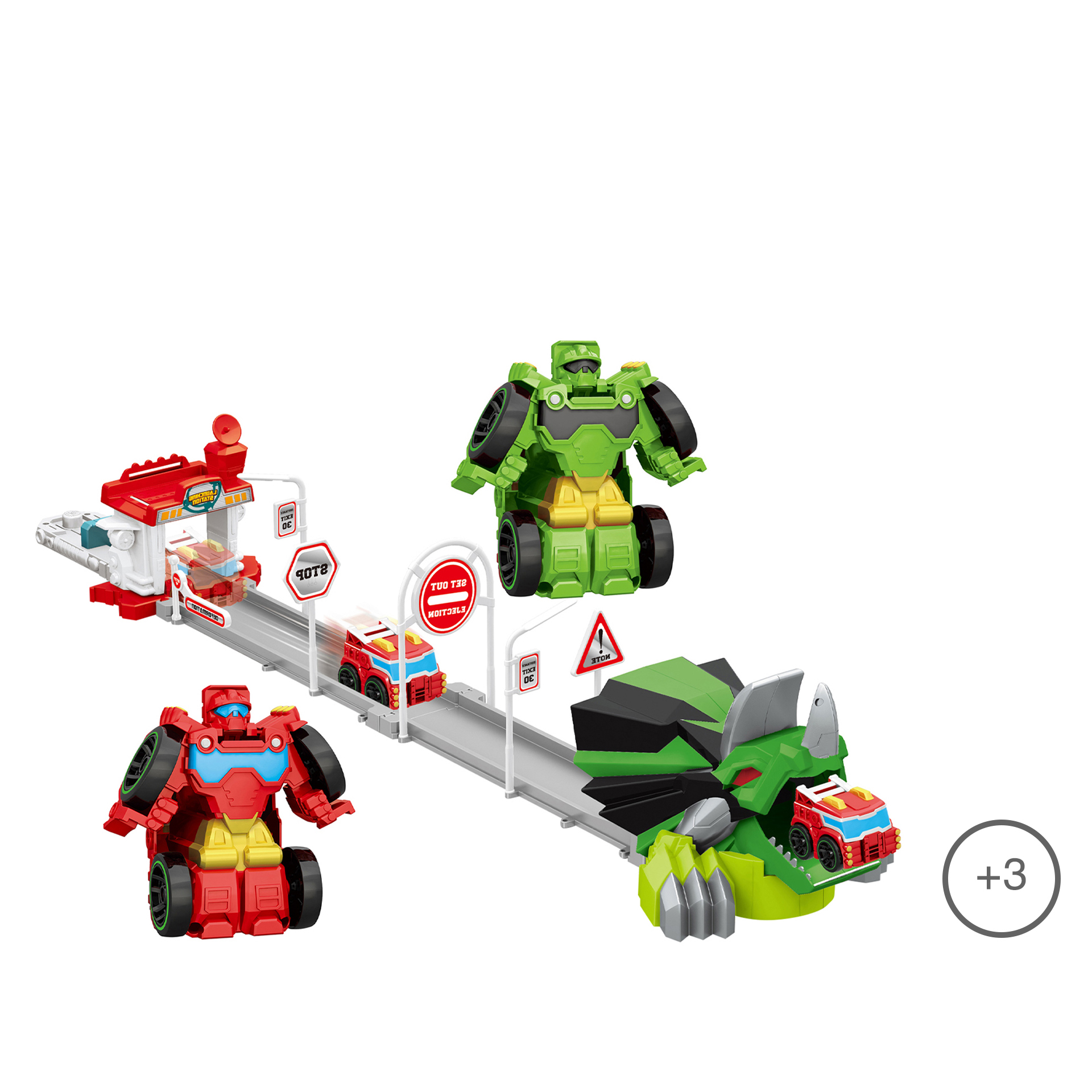 Robot Transformável Animal Com Pista