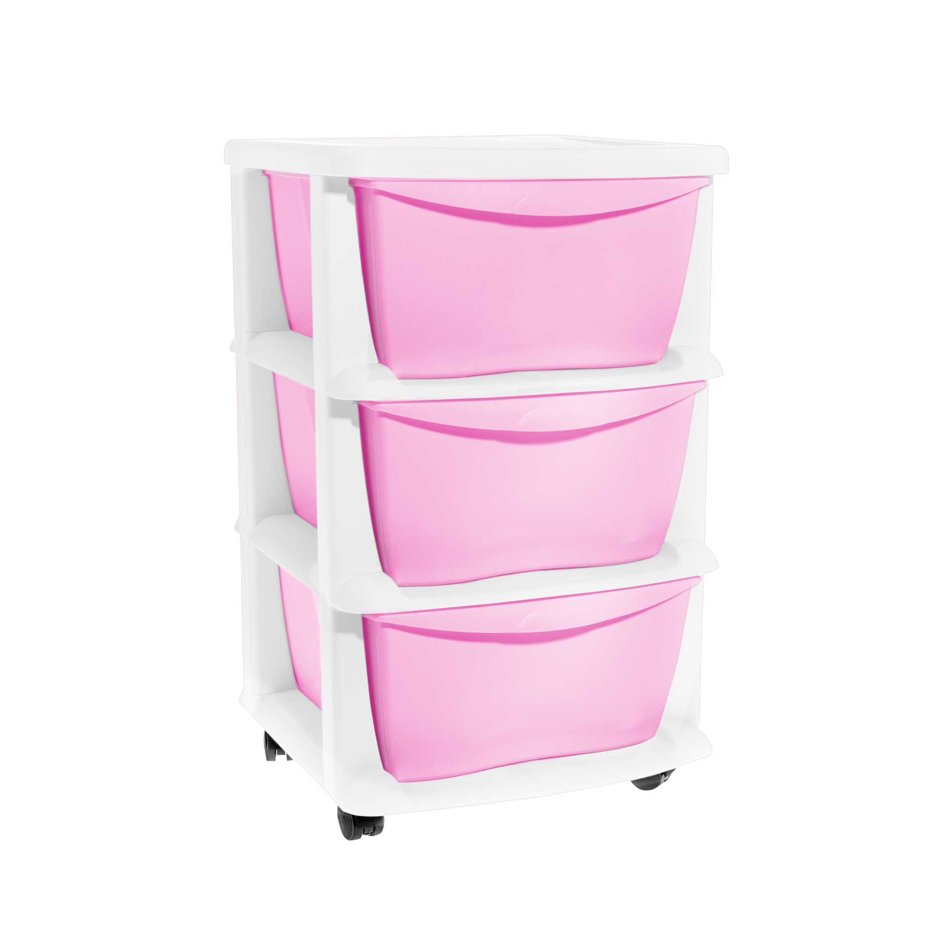 Gaveteiro Bebé Polipropileno Kids 3 Gavetas Rosa