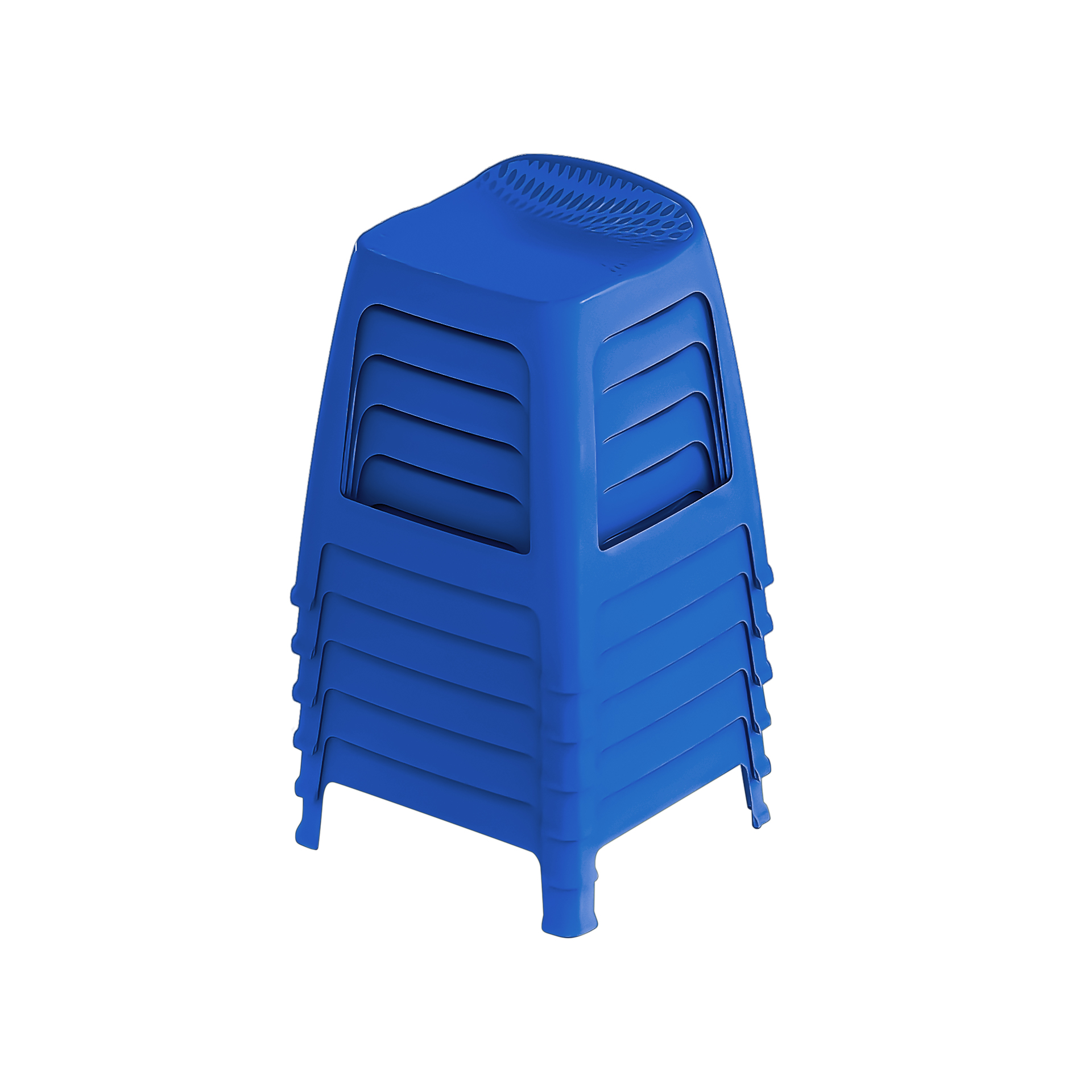 Banco Polipropileno Colour Redondo Azul 45X43X51cm