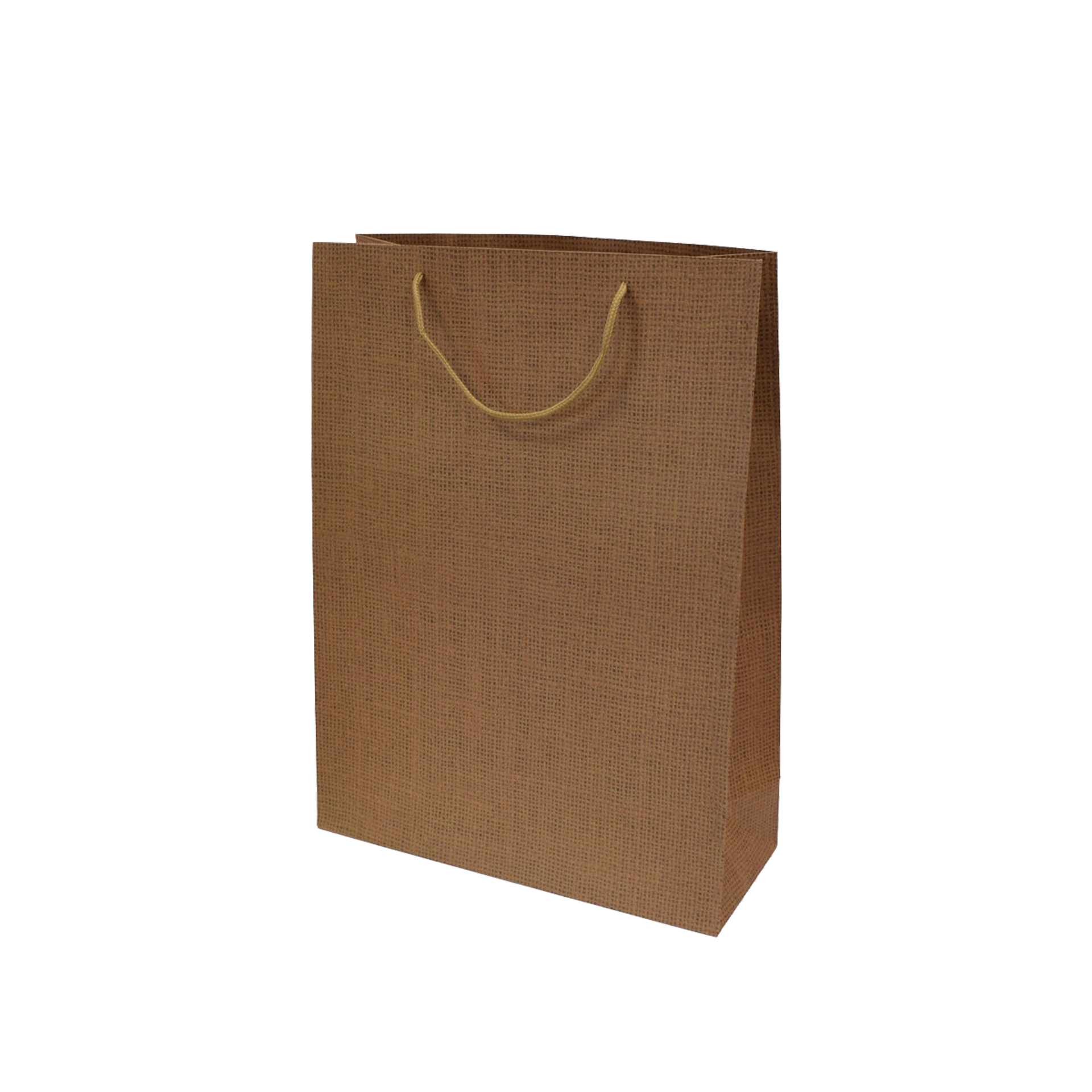 Saco Papel Asa Cordão 31X12X42cm Kraft Juta