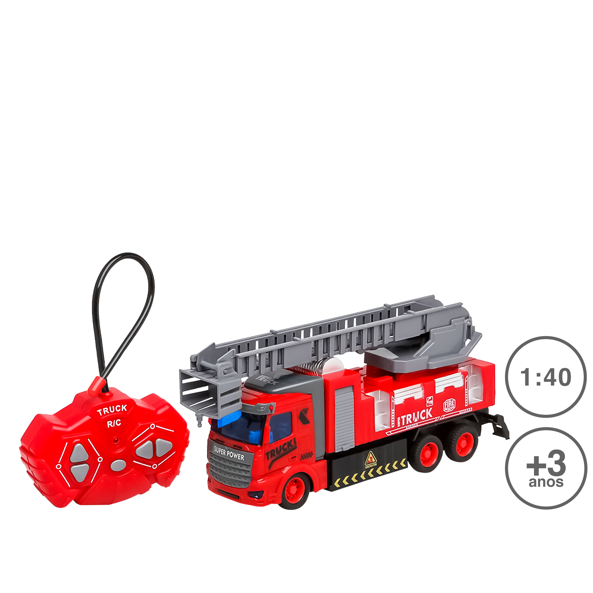 CAMIÃO BOMBEIROS COM COMANDO 35X14CM