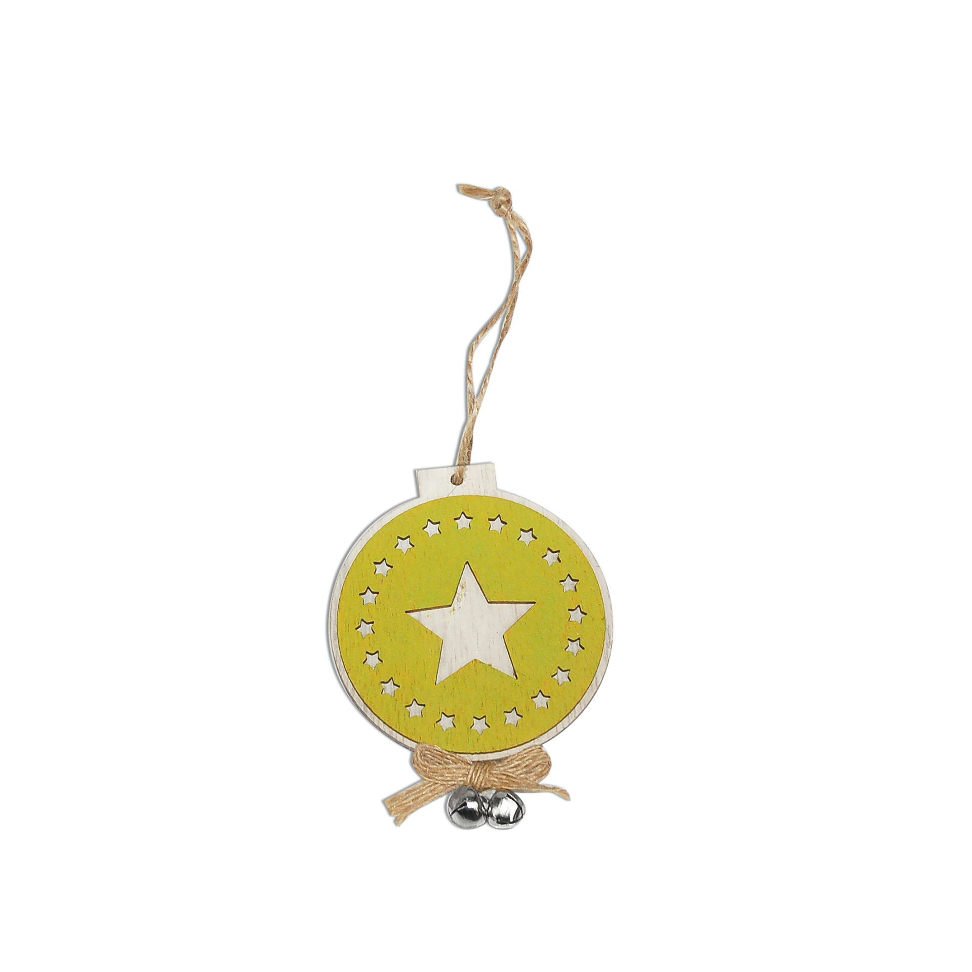Bola Madeira Com Estrela Verde