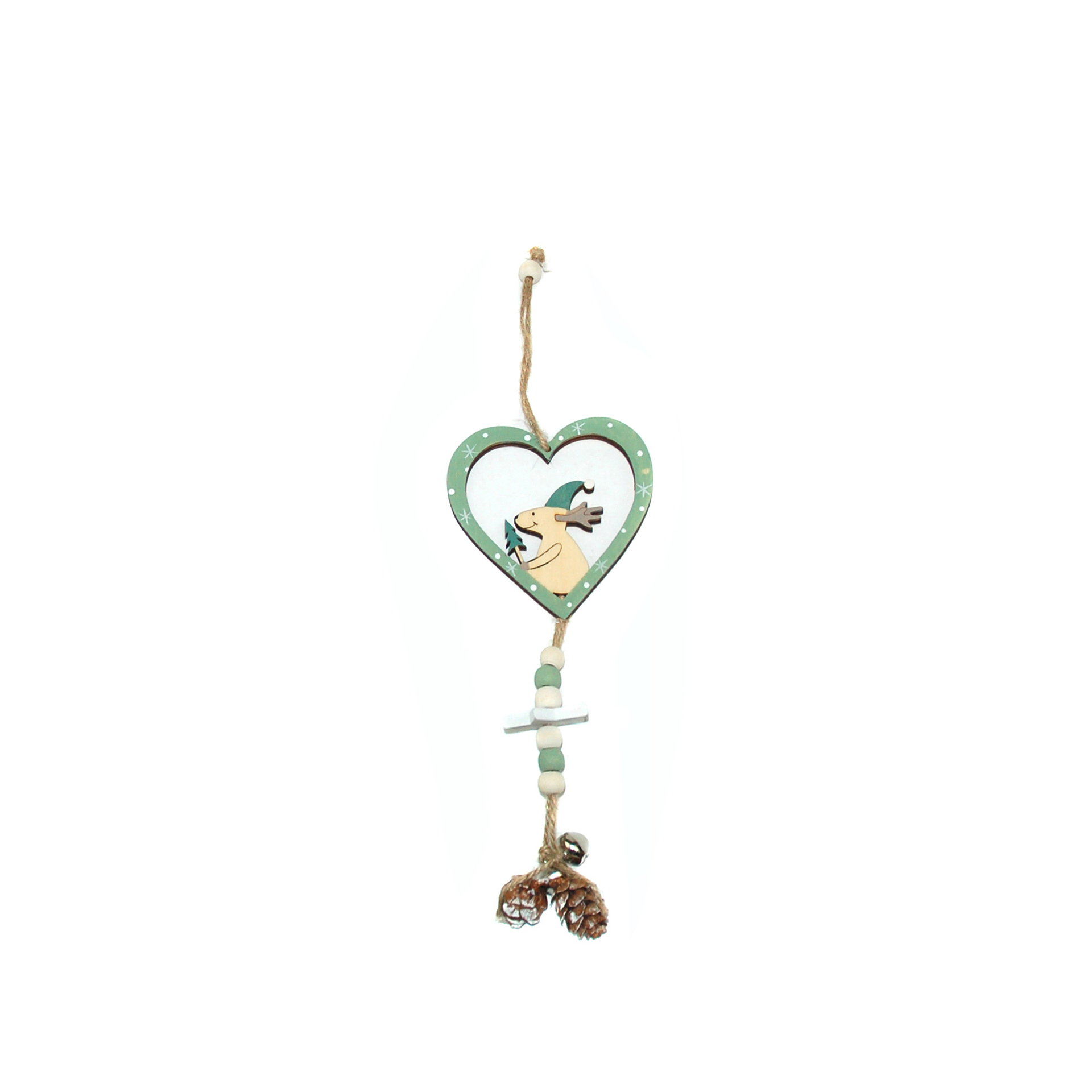 Pendente Coração Rena Verde