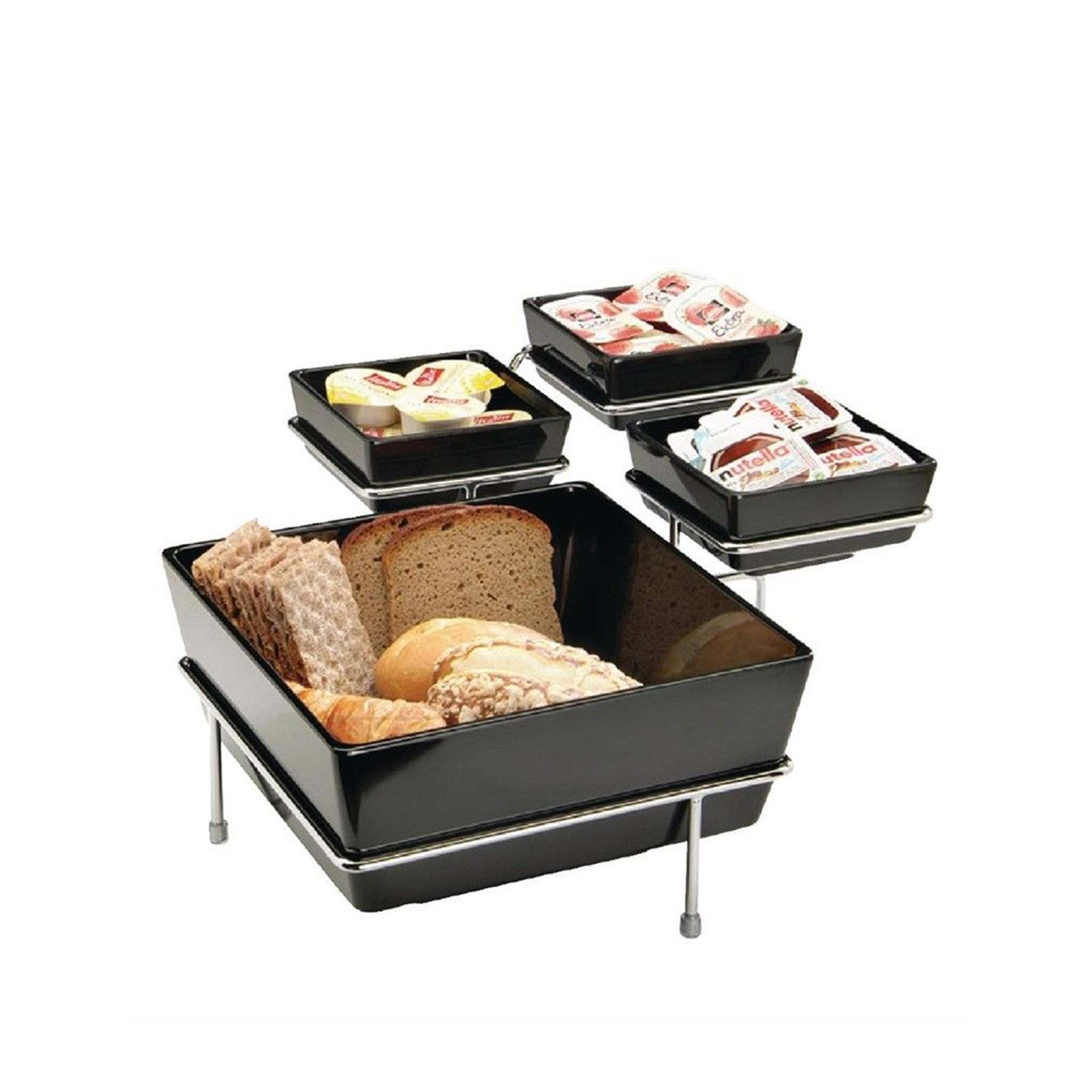 Suporte Buffet Inox 4 Divisões 39X39X17cm