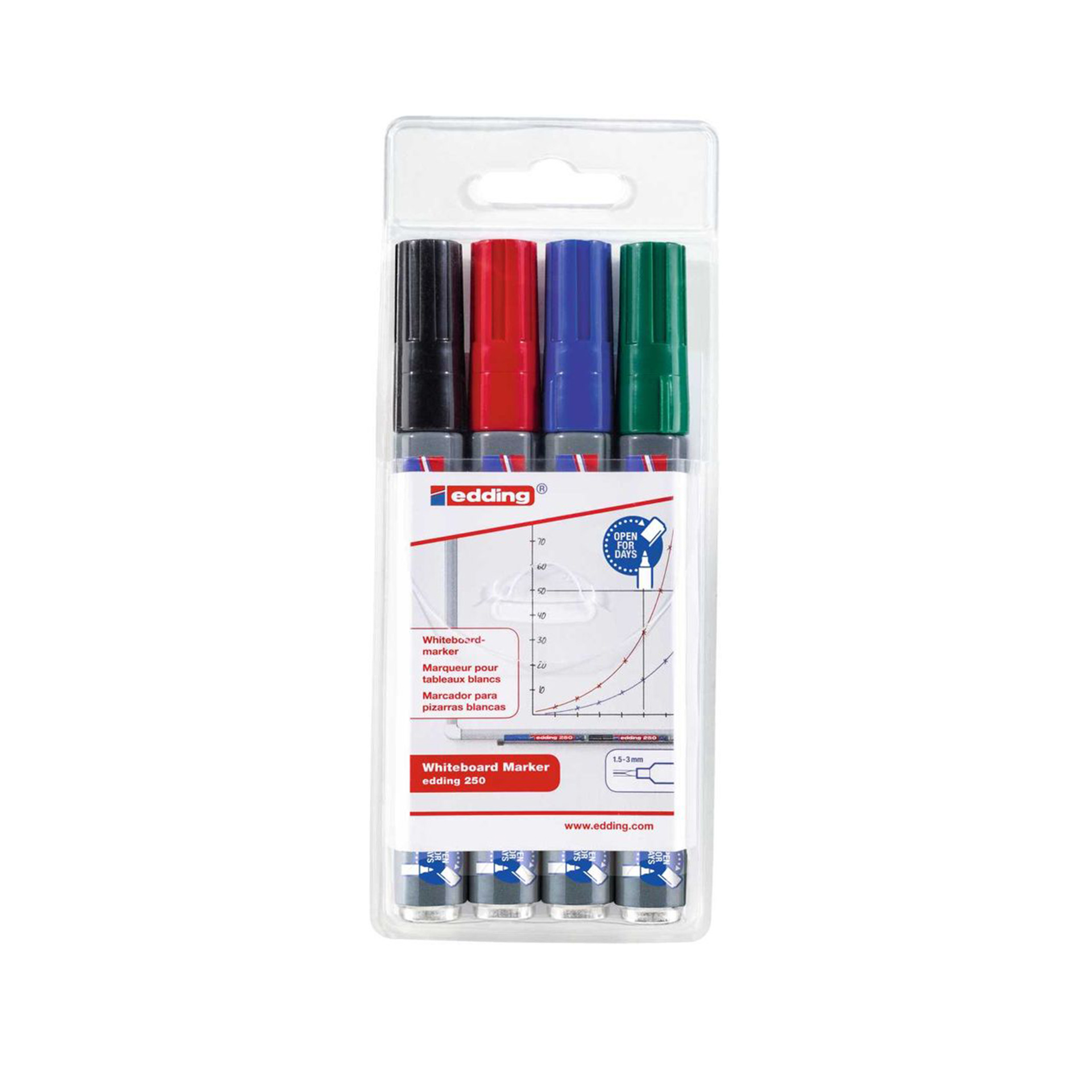 Marcador Quadro Branco Edding Pack 4