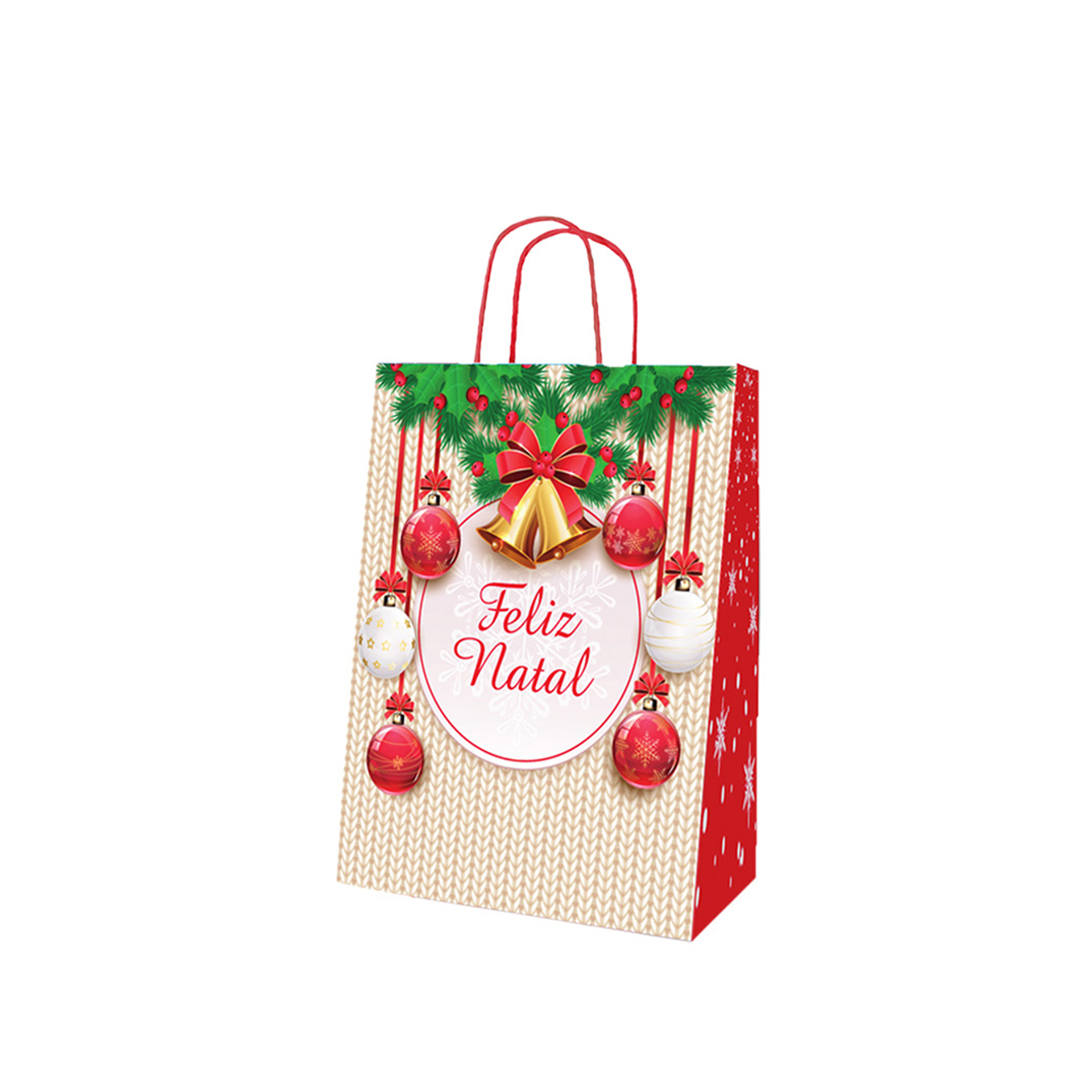 Saco Papel Natal Feliz Natal 24X10X32cm