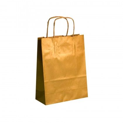 Saco Papel Kraft Asa Retorcida Dourado 27X12X37cm Saco Papel Kraft Asa Retorcida Dourado 27X12X37cm