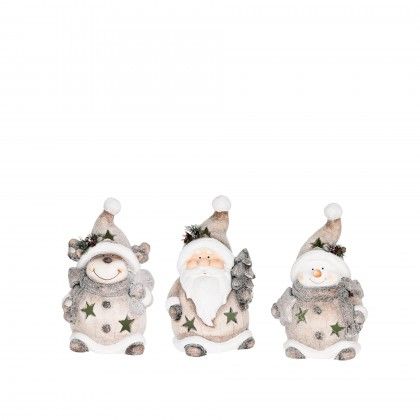 Figura Pai Natal Com Led 34CM Figura Pai Natal Com Led 34CM