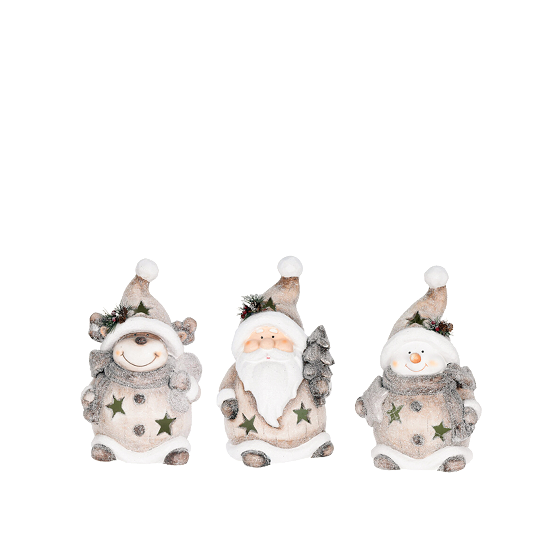 Figura Pai Natal Com Led 34CM