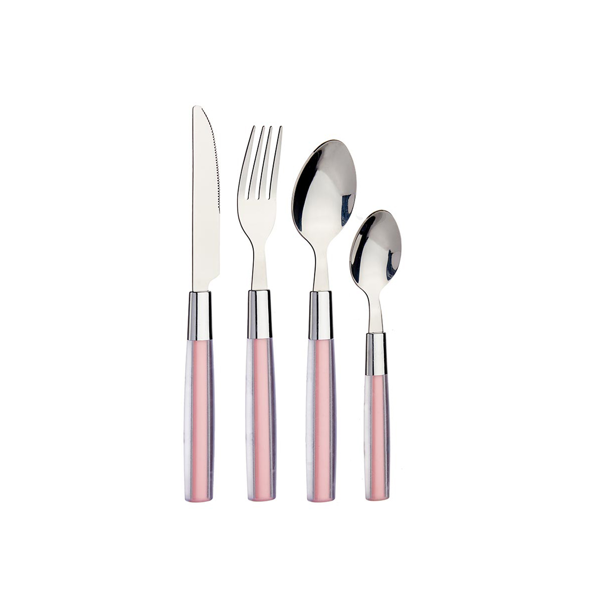 Faqueiro Aço Inoxidável Cabo Rosa 16 Peças