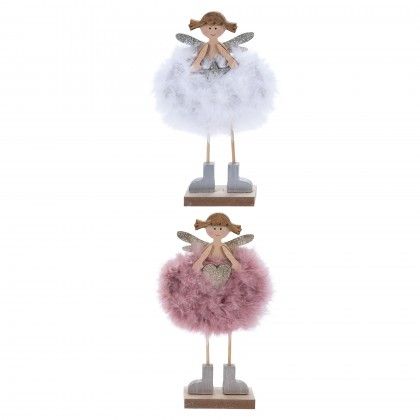 Anjo Madeira Com Vestido 24CM