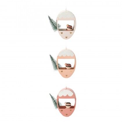 Pendente Ovo Metal Rosa 13CM