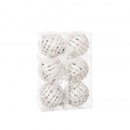 Bola Natal Prateada 6CM Pack 6