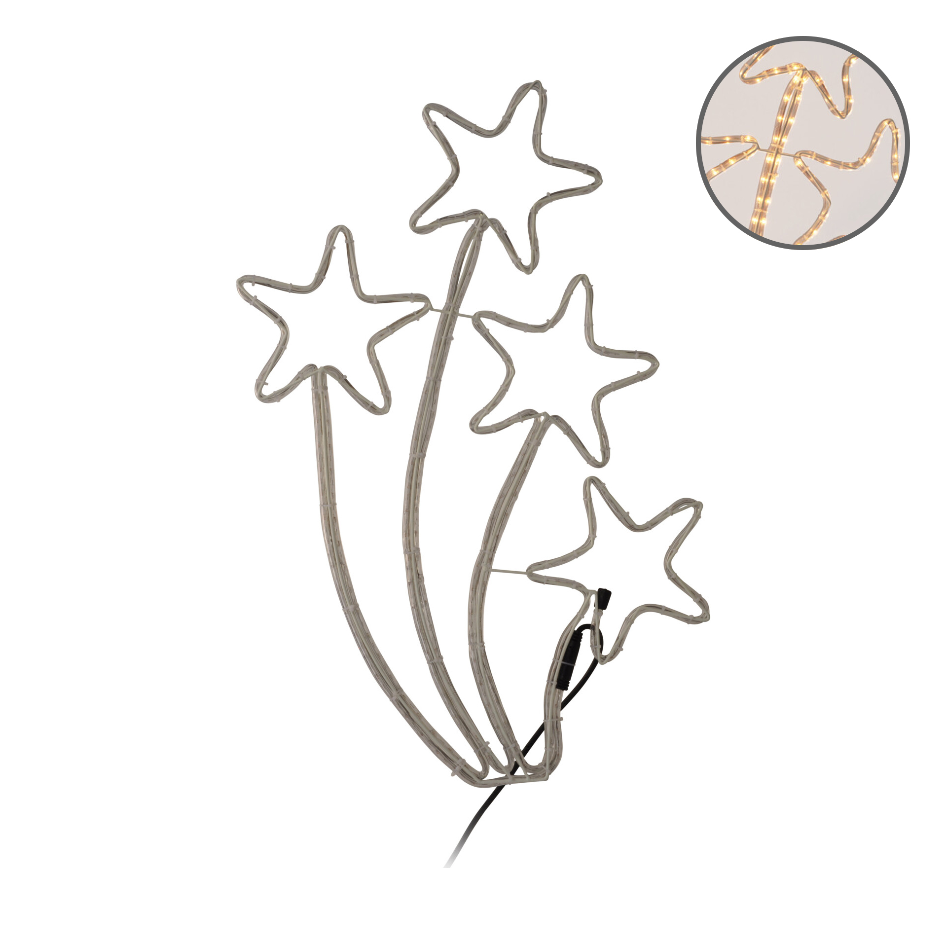 Estrelas Pé Com Tubo Led Branco Conjunto 4