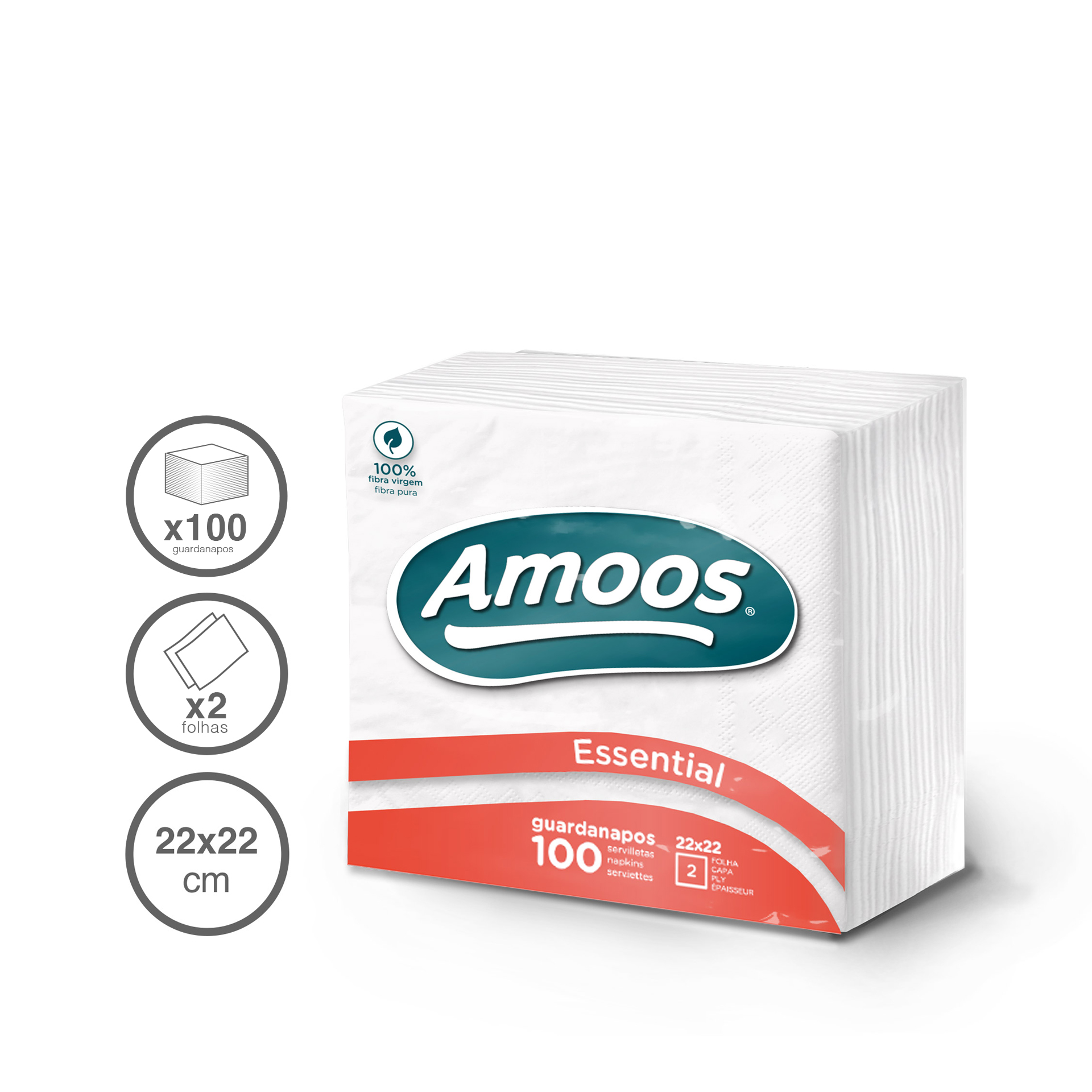 Guardanapos Essential 2 Folhas 22X22cm Pack 100