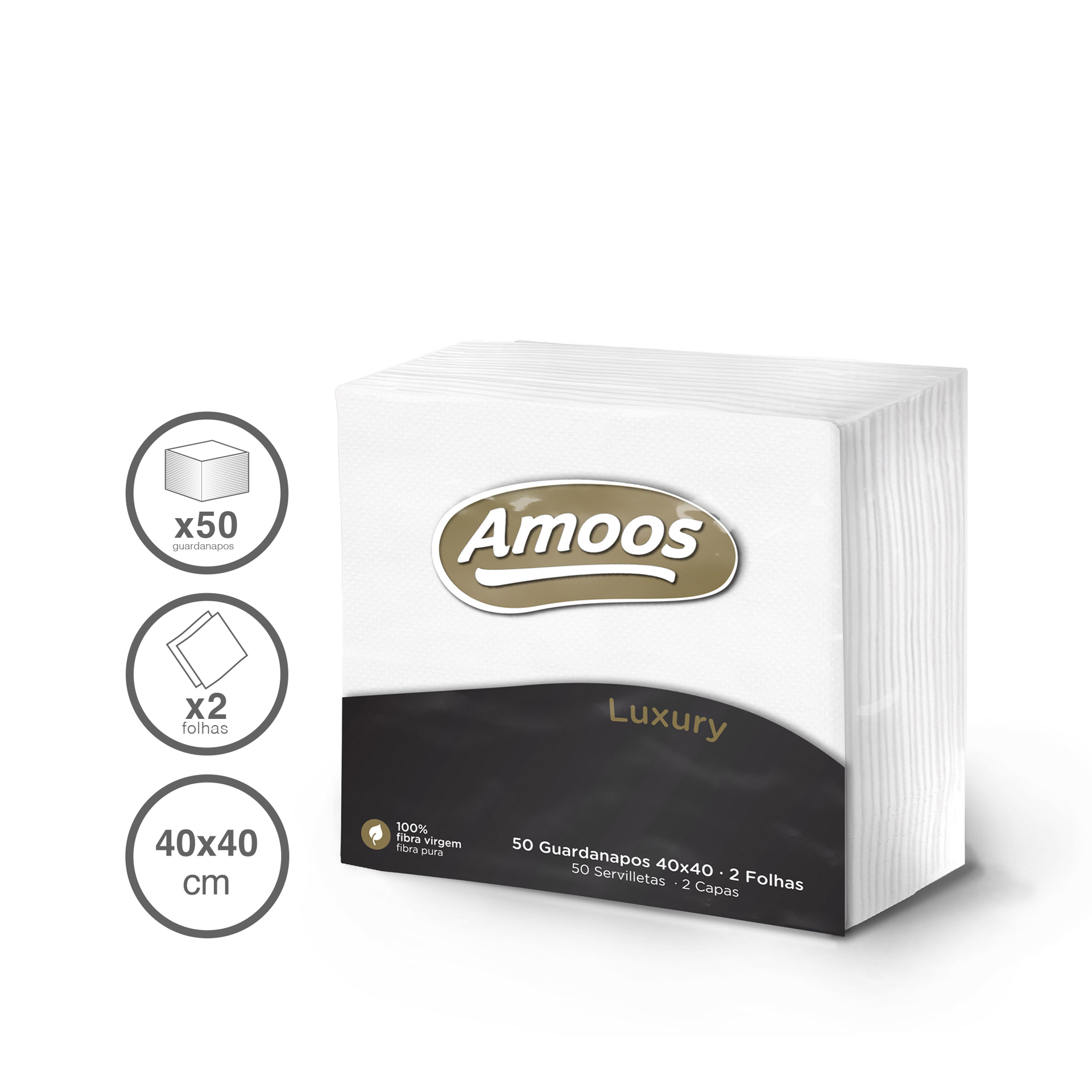 Guardanapos Luxury 2 Folhas 40X40cm Pack 50
