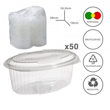 Caixa Take Away 2100ml 26X16X10cm cm Pack 50