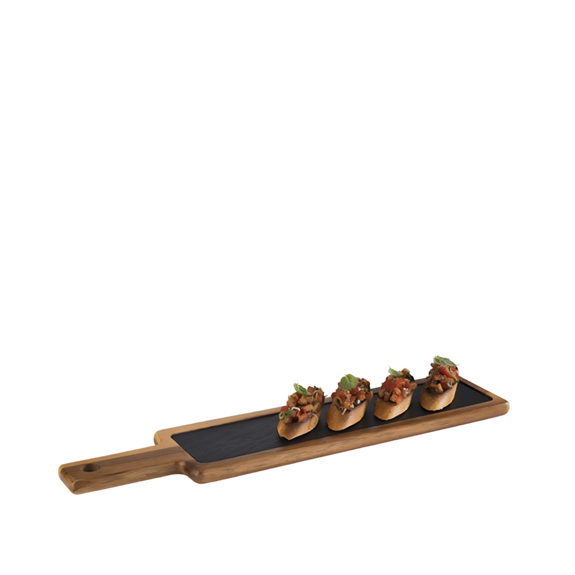 Tábua Servir Madeira / Ardósia 43X12cm