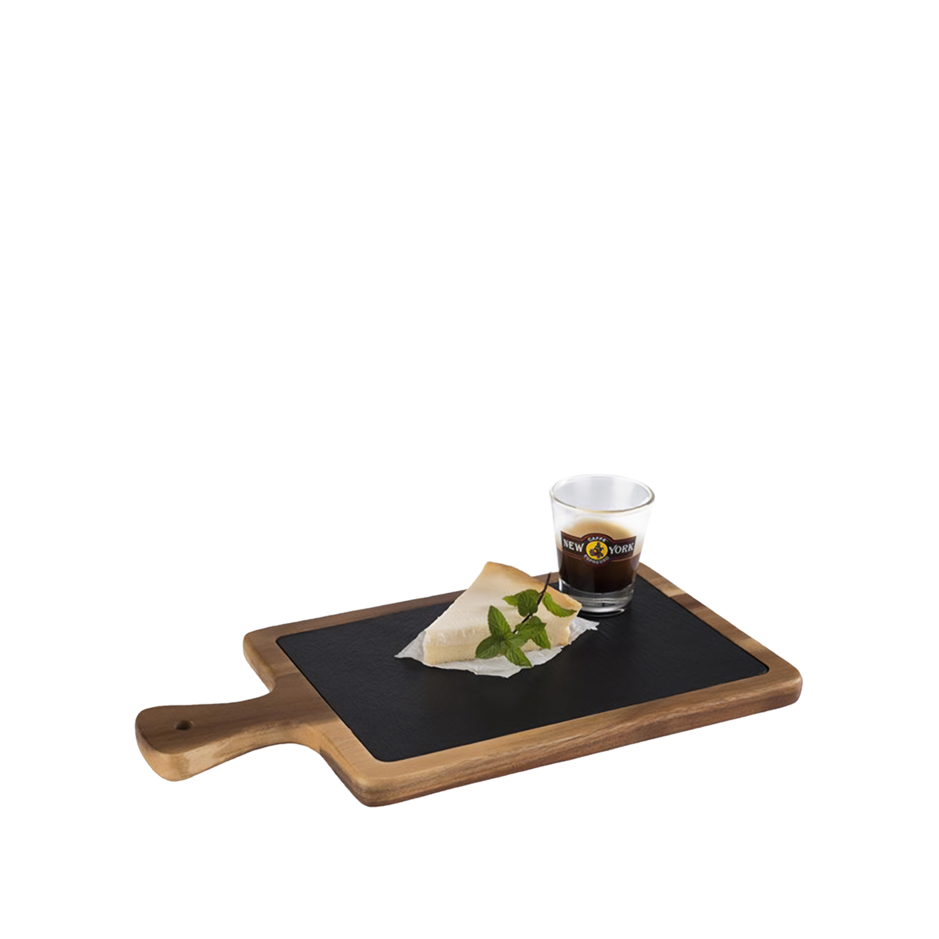 Tábua Servir Madeira / Ardósia 35X25cm