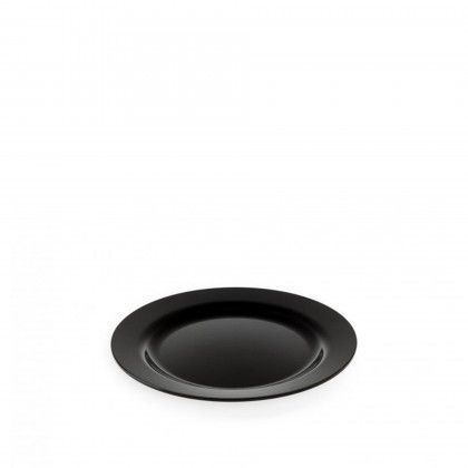 Prato Sobremesa Hotel Melamina Preto 19X2cm